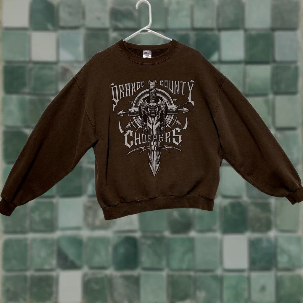 Vintage VINTAGE American Vintage 90s Orange County Choppers Sweatshirt Brown Biker USA Size Large Shirt Mens Long Sleeve Crew Neck Logo Size US L / EU 52-54 / 3 - 1 Thumbnail