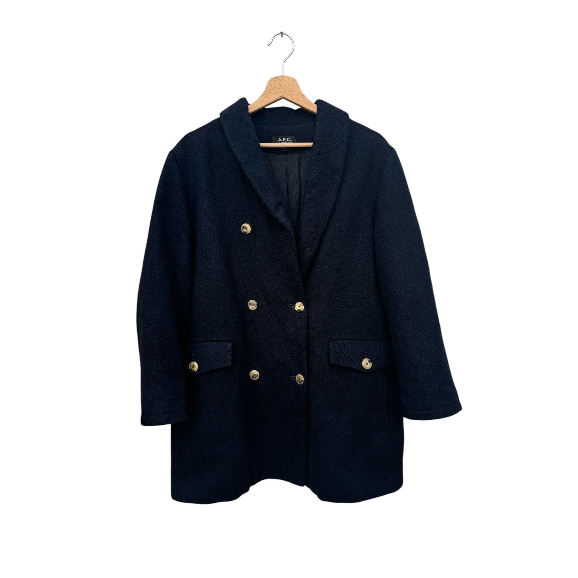 A.P.C. Women Navy Peacoat Size L / US 10 / IT 46 - 1 Thumbnail
