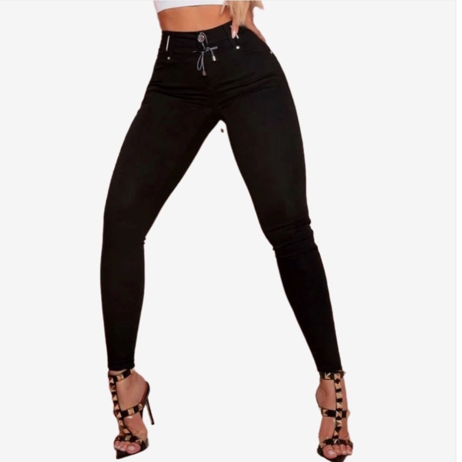Other Pitbull Stylish Black High-Waisted Butt-Lifting Jeans size 0 Size 25" / US 0 / IT 36 - 2 Thumbnail