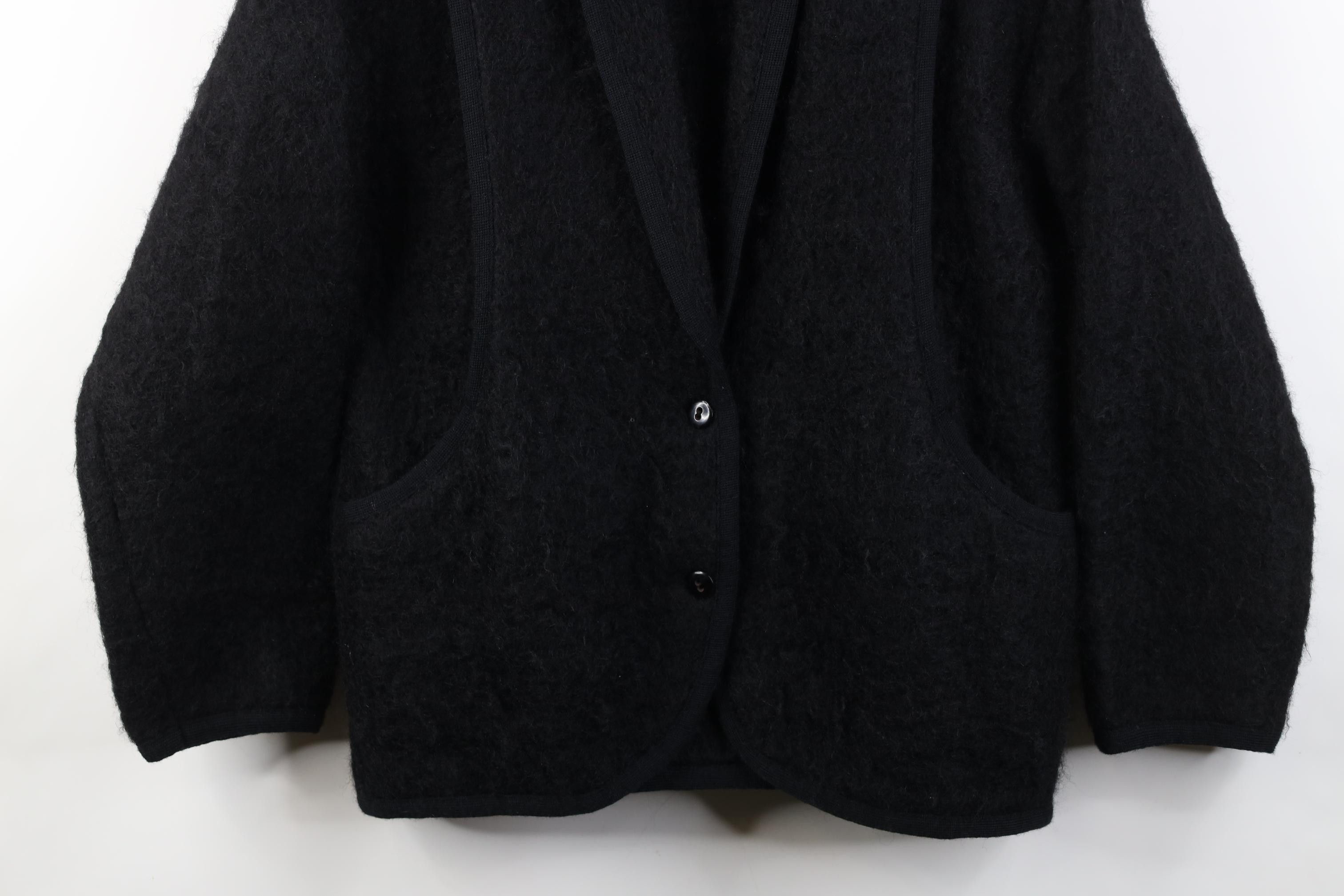 Vintage Vintage 90s Streetwear Mohair Wool Shag Button Jacket Black Size M / US 6-8 / IT 42-44 - 3 Thumbnail