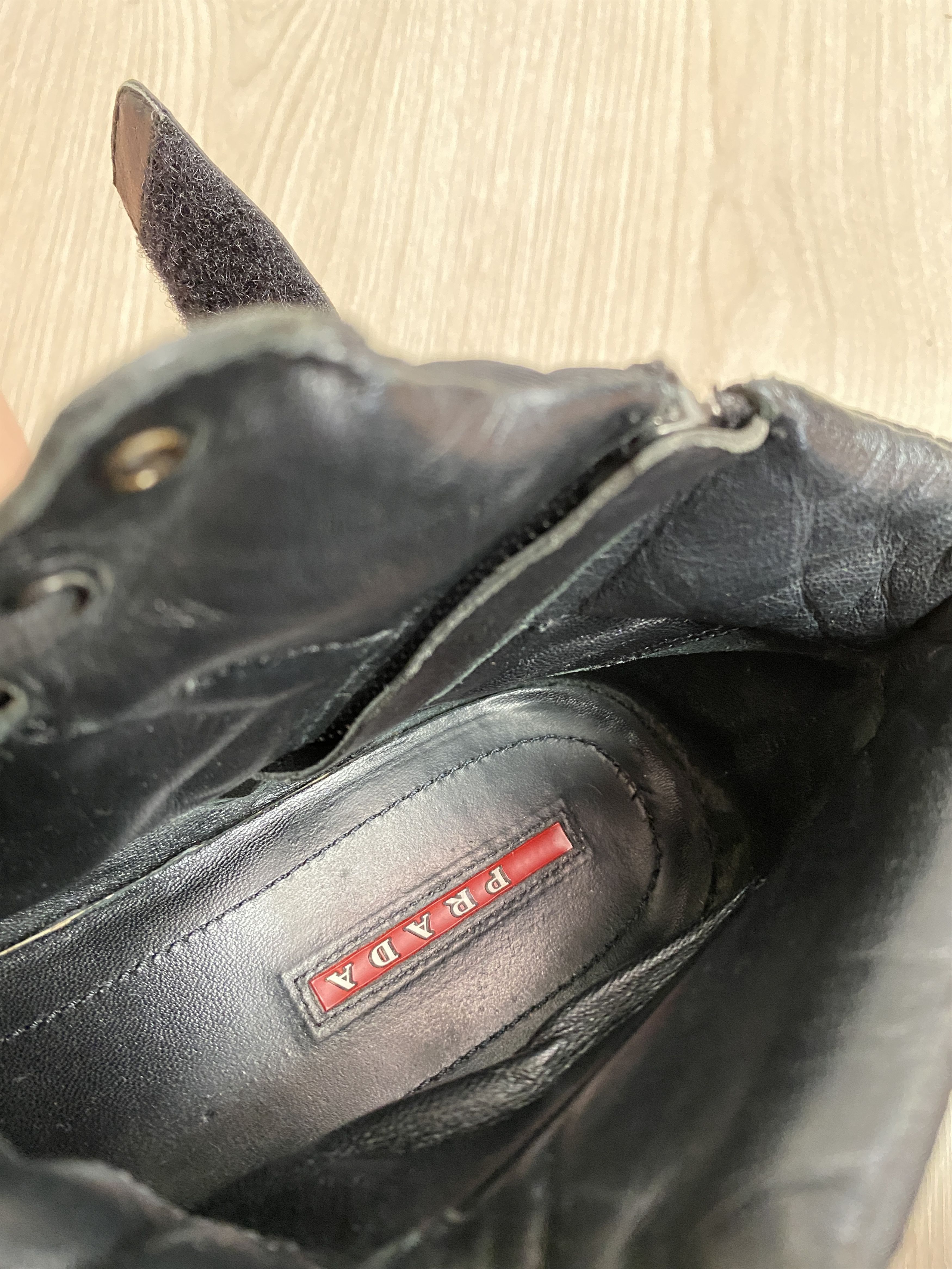 Prada × Vintage Prada high top sneakers soft leather Size US 8 / IT 38 - 12 Thumbnail