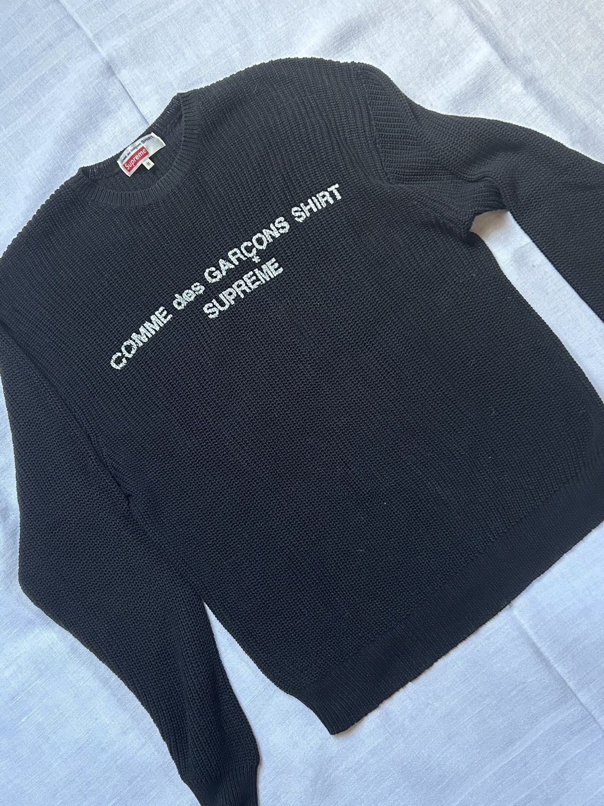 Supreme Supreme x cdg Comme Des Garcons Black Sweater M | Grailed