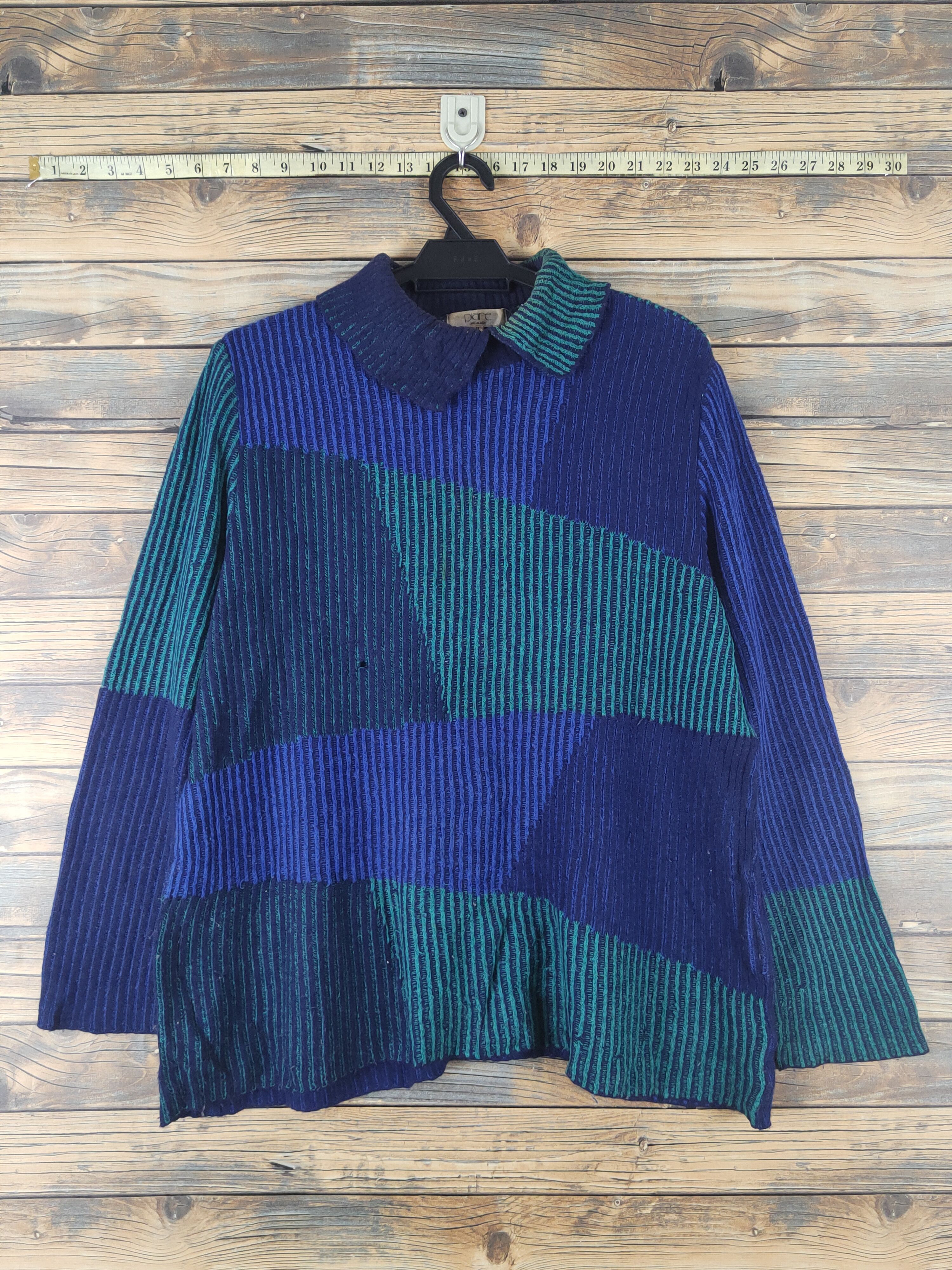 Homespun Knitwear Piare-Micalady Blue Green Knitwear Sweatshirts #W1529 Size M / US 6-8 / IT 42-44 - 1 Thumbnail