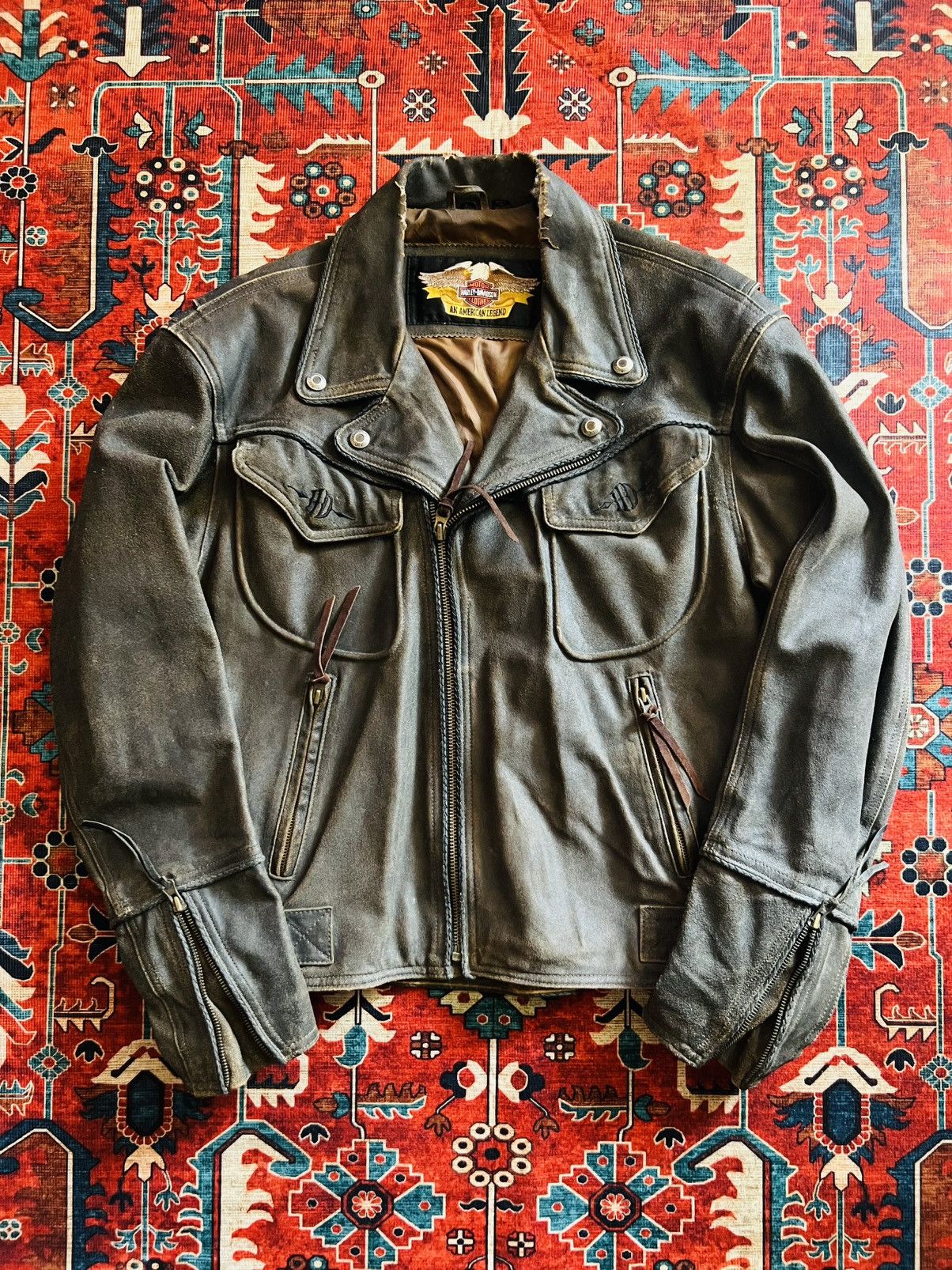Harley Davidson Vintage Harley Davidson Billings Brown Leather Jacket Size US L / EU 52-54 / 3 - 2 Thumbnail