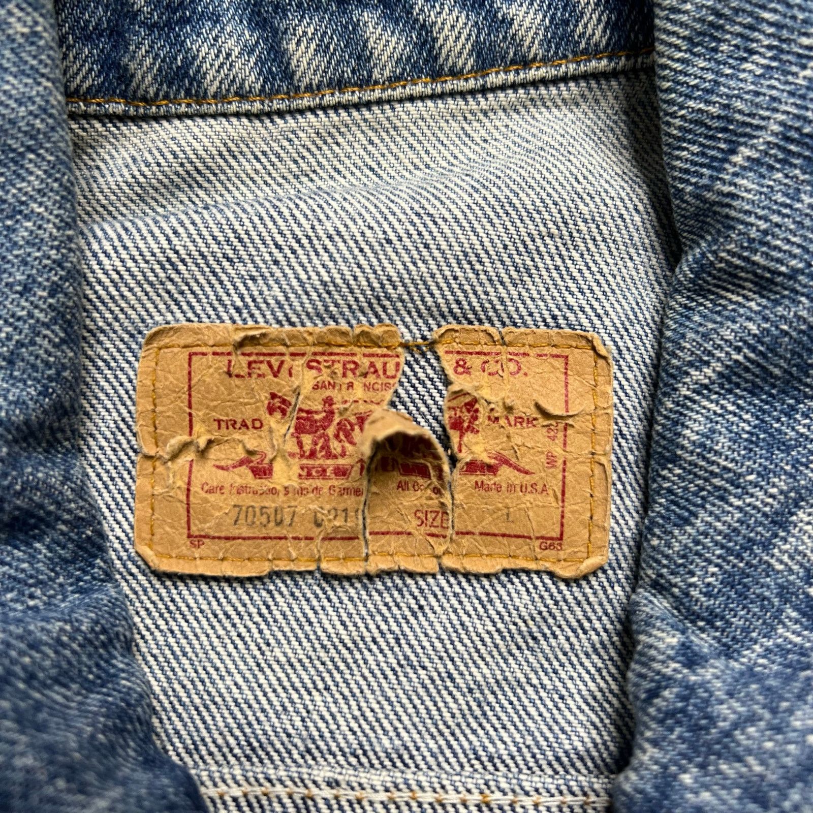 Levi's Vintage Levi’s 70507 Acid Wash Denim Trucker Jacket USA L Size US L / EU 52-54 / 3 - 10 Thumbnail