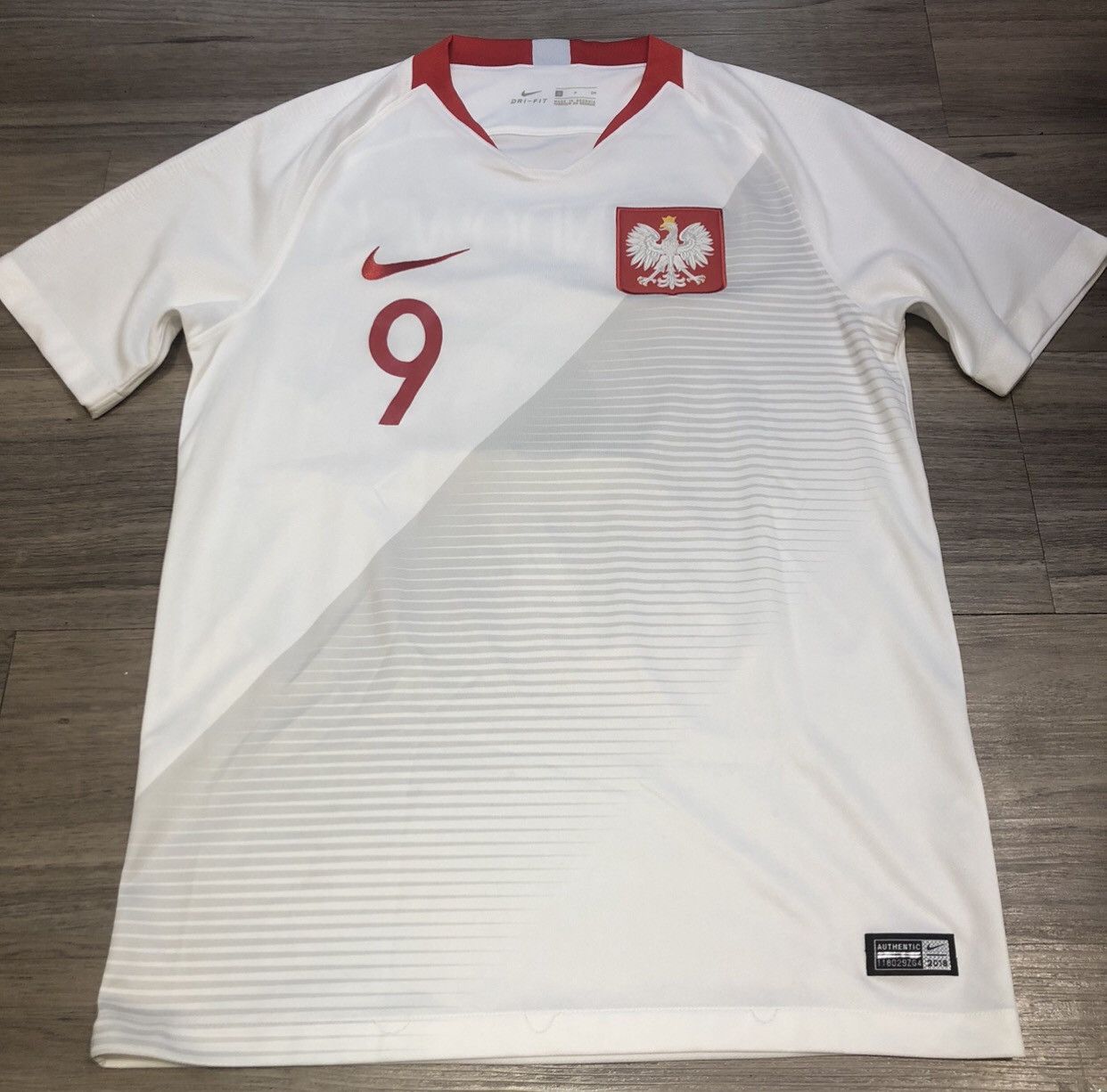 image of Fifa World Cup x Nike Poland 18/19 Home Shirt 9 Lewandowski in White, Men's (Size Small)