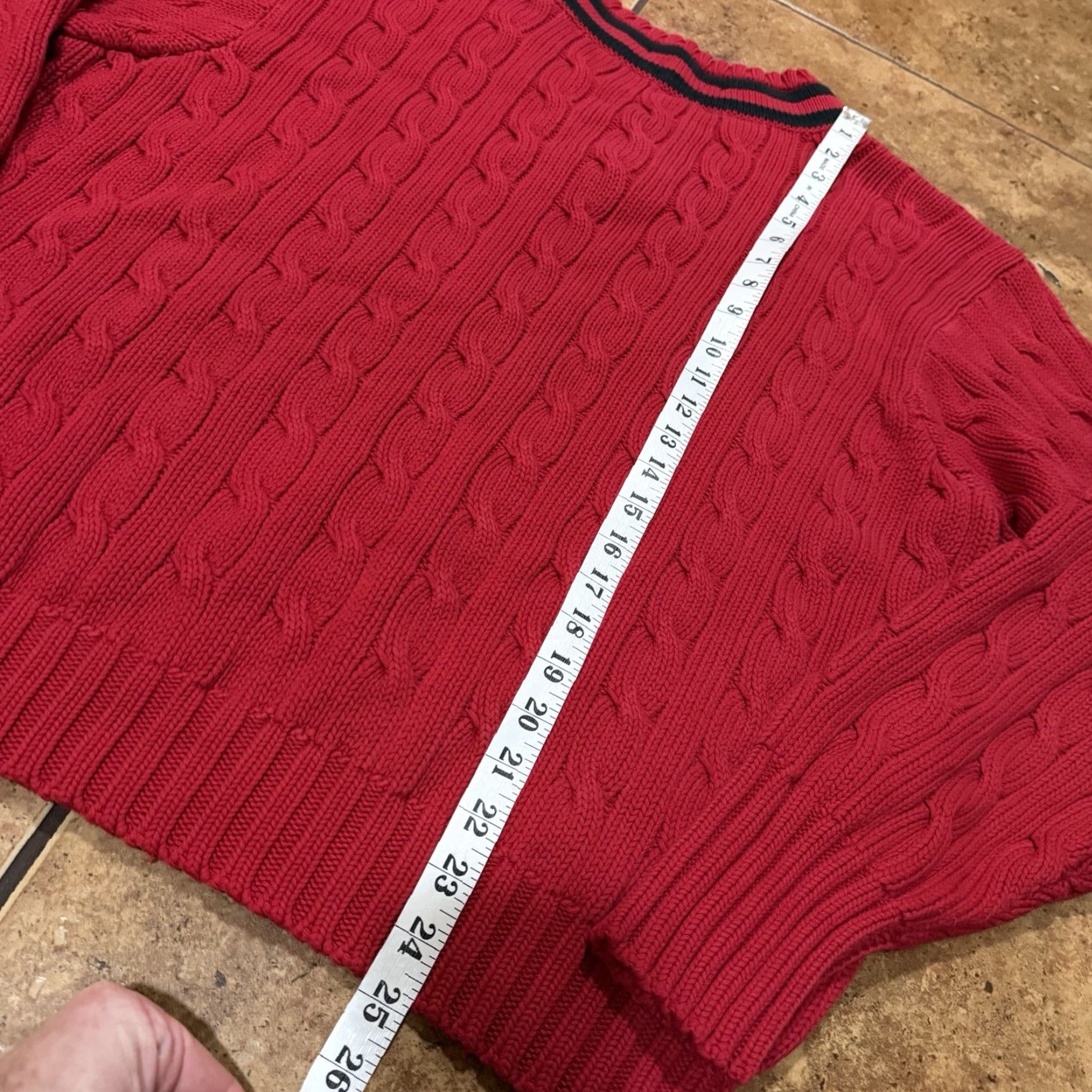 VINTAGE Polo Ralph Lauren Sweater Unisex Adults XL Red V-Neck 