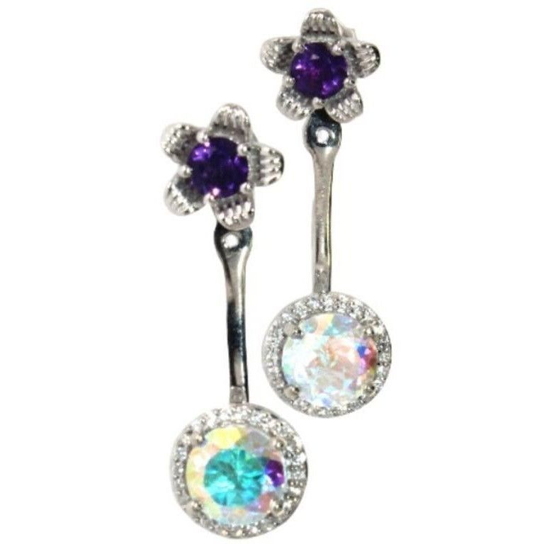 Other Amethyst Flower Stud Earrings with Beautiul (Removable) Rain Size ONE SIZE - 1 Thumbnail