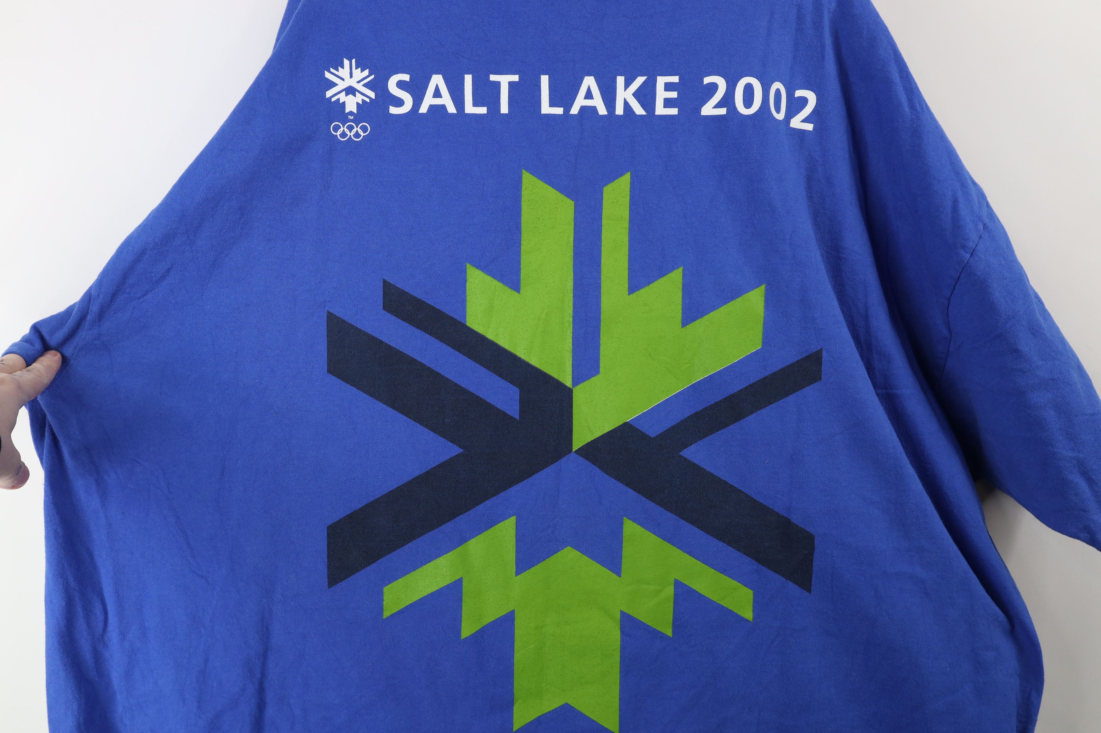 Vintage Vintage Y2K 2002 Winter Olympics Salt Lake City T-Shirt Blue Size US XXL / EU 58 / 5 - 11 Thumbnail