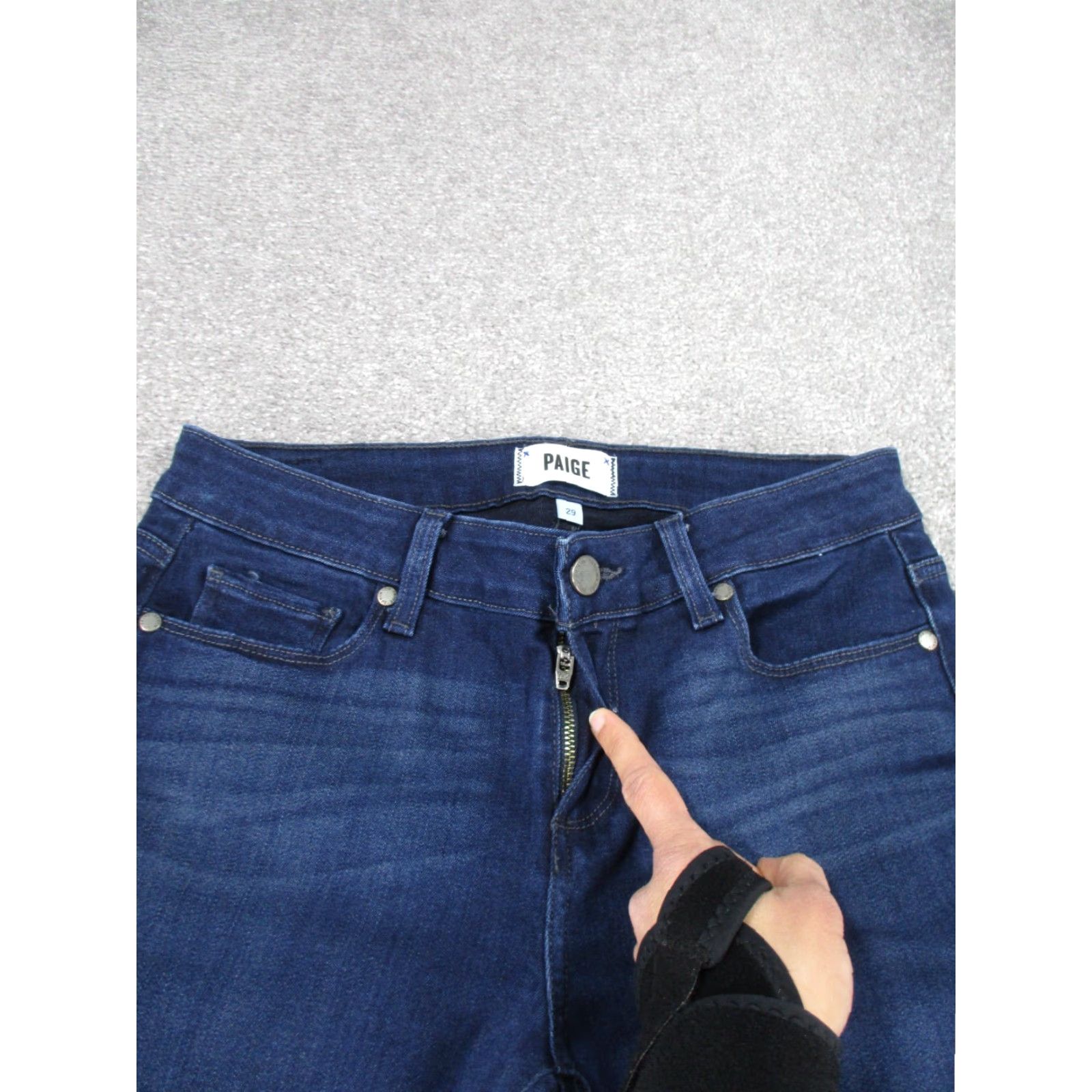 Paige Paige Verdugo Jeans - Jeans - Women 29 Blue Dark Wash Denim Mid Rise Ankle Zip Womens Size 29" - 3 Thumbnail