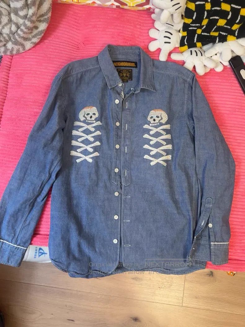 Neighborhood Neighborhood Skull Embroidered Shirt Size US L / EU 52-54 / 3 - 1 Thumbnail