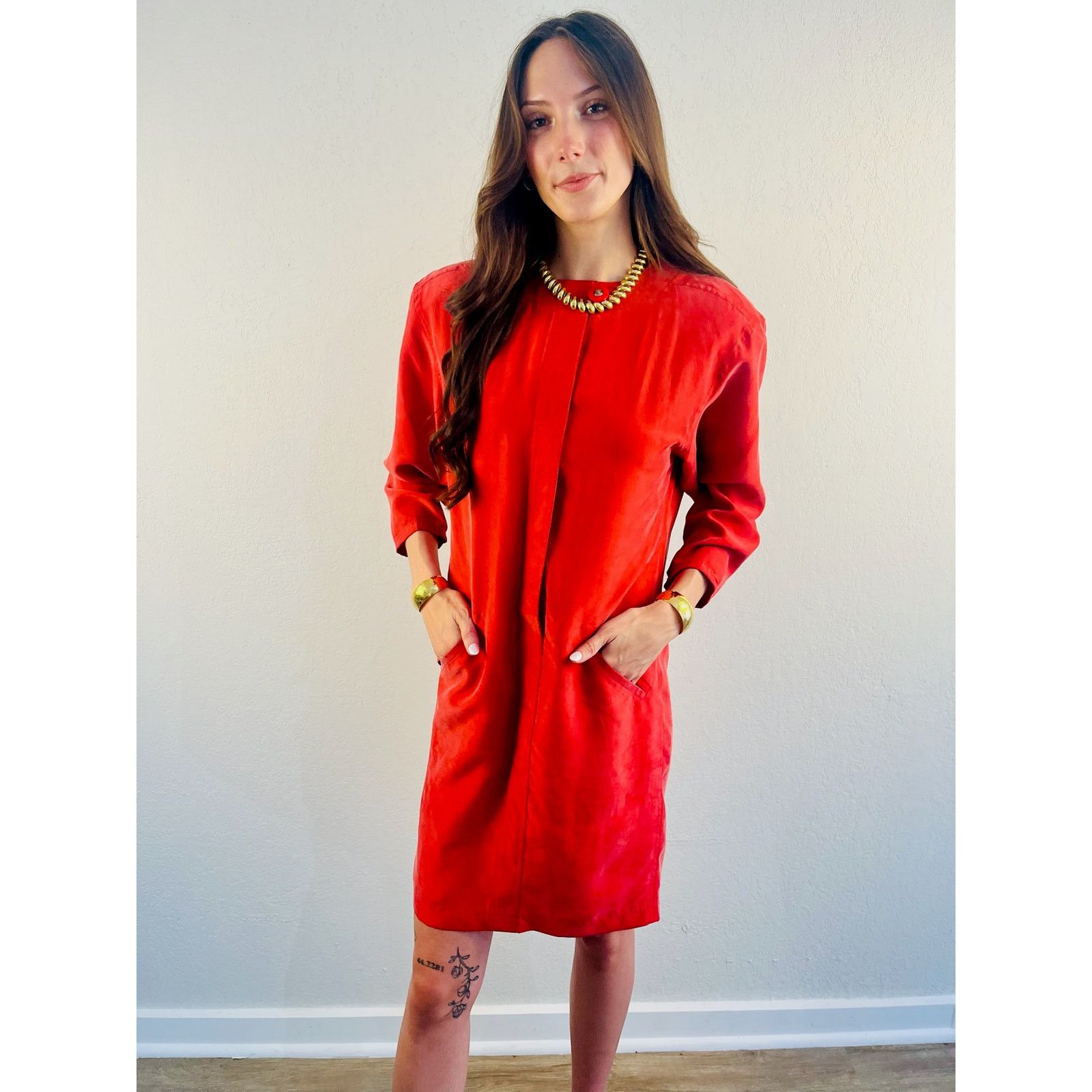 Other Vintage 100% Silk Dress Size M / US 6-8 / IT 42-44 - 5 Thumbnail
