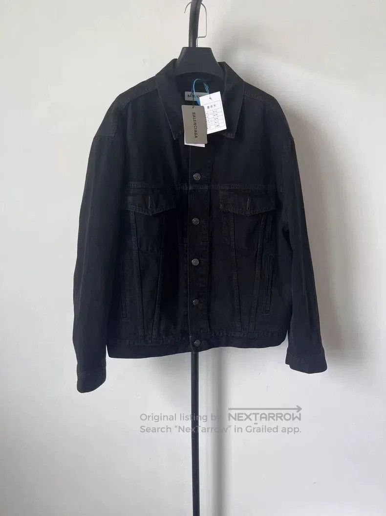Balenciaga Balenciaga Logo Denim Jacket Black. Size US M / EU 48-50 / 2 - 2 Thumbnail