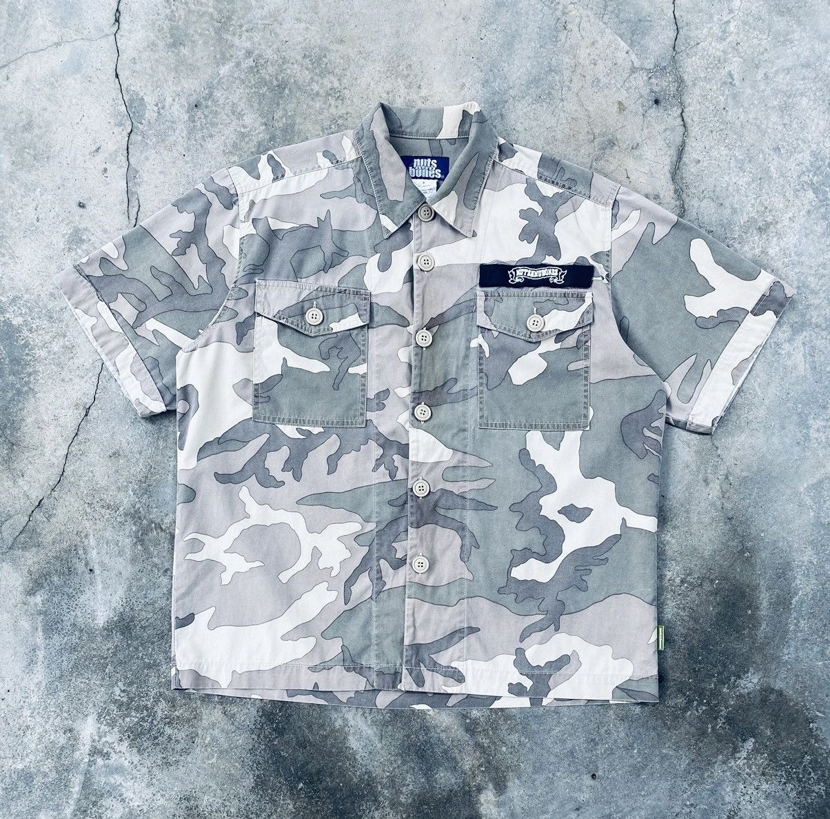 Japanese Brand Vintage Kosher Nuts And Bones Camo Button Ups Shirt Size US M / EU 48-50 / 2 - 1 Thumbnail