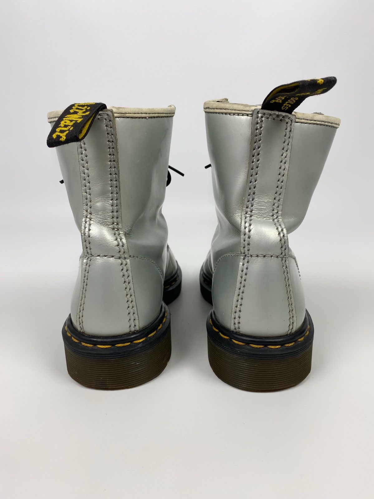 Dr. Martens 2000s Vintage Dr. Martens 9566 Silver 8-Eye Boots Made in UK Size US 9.5 / IT 39.5 - 8 Thumbnail