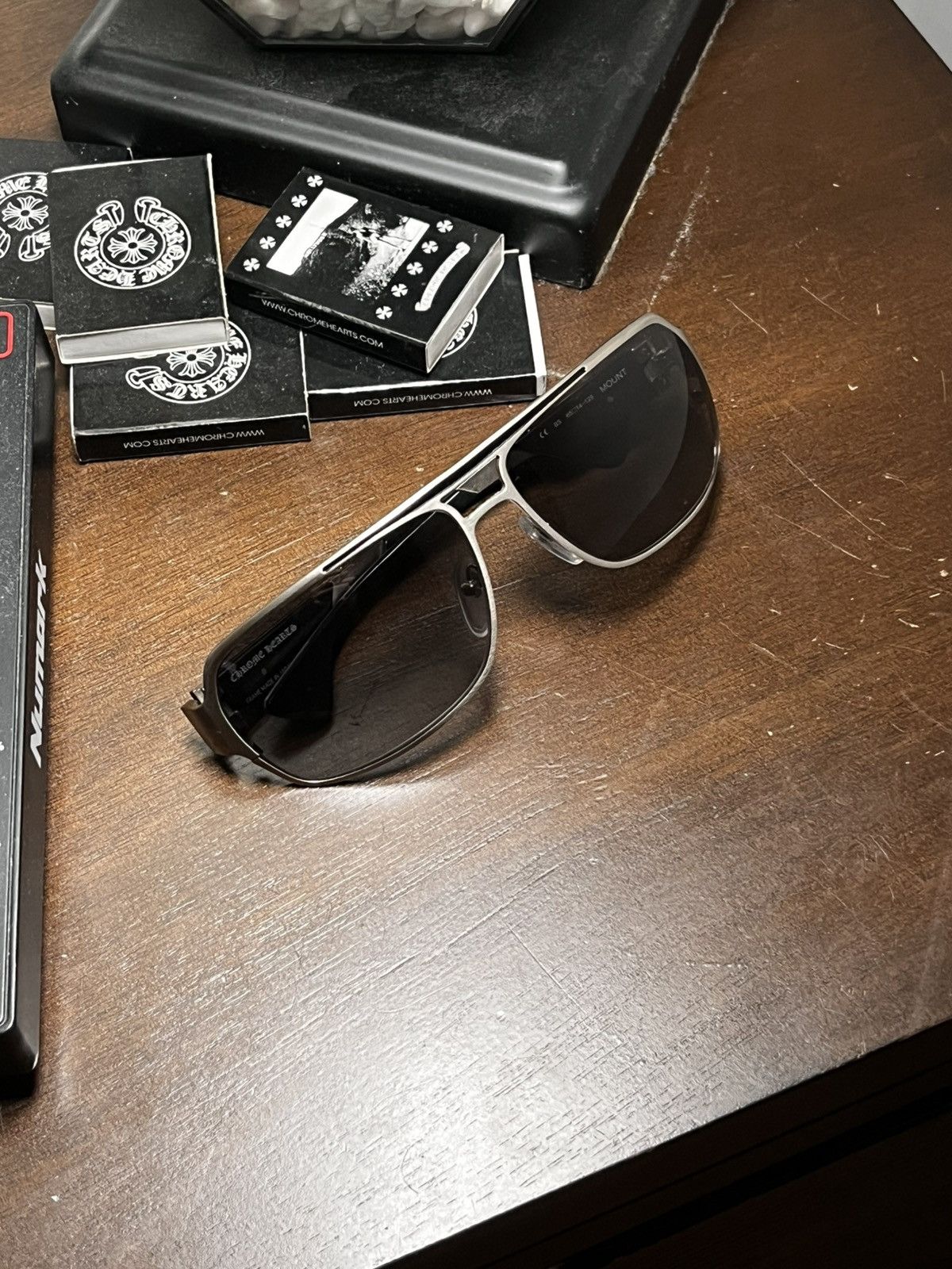 Chrome Hearts Silver/Black Sunglasses Mount - www.pearsons 