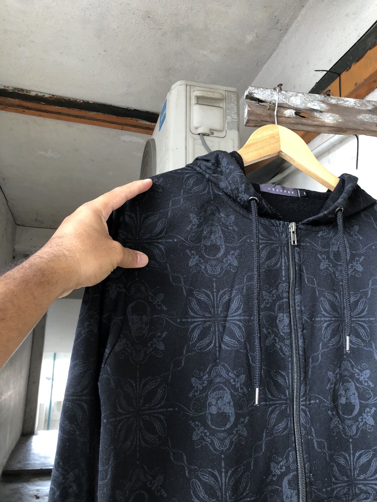 Nice🔥 Gwanner Full Print Skull Bondage Punk Hoodie