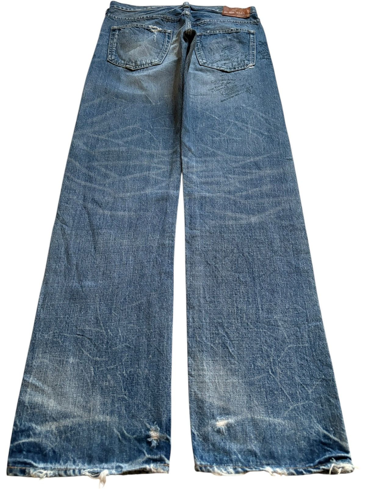 Japanese Brand Vintage Japanese Brand Printed Faded Wash Distressed Jeans Size US 30 / EU 46 - 2 Thumbnail