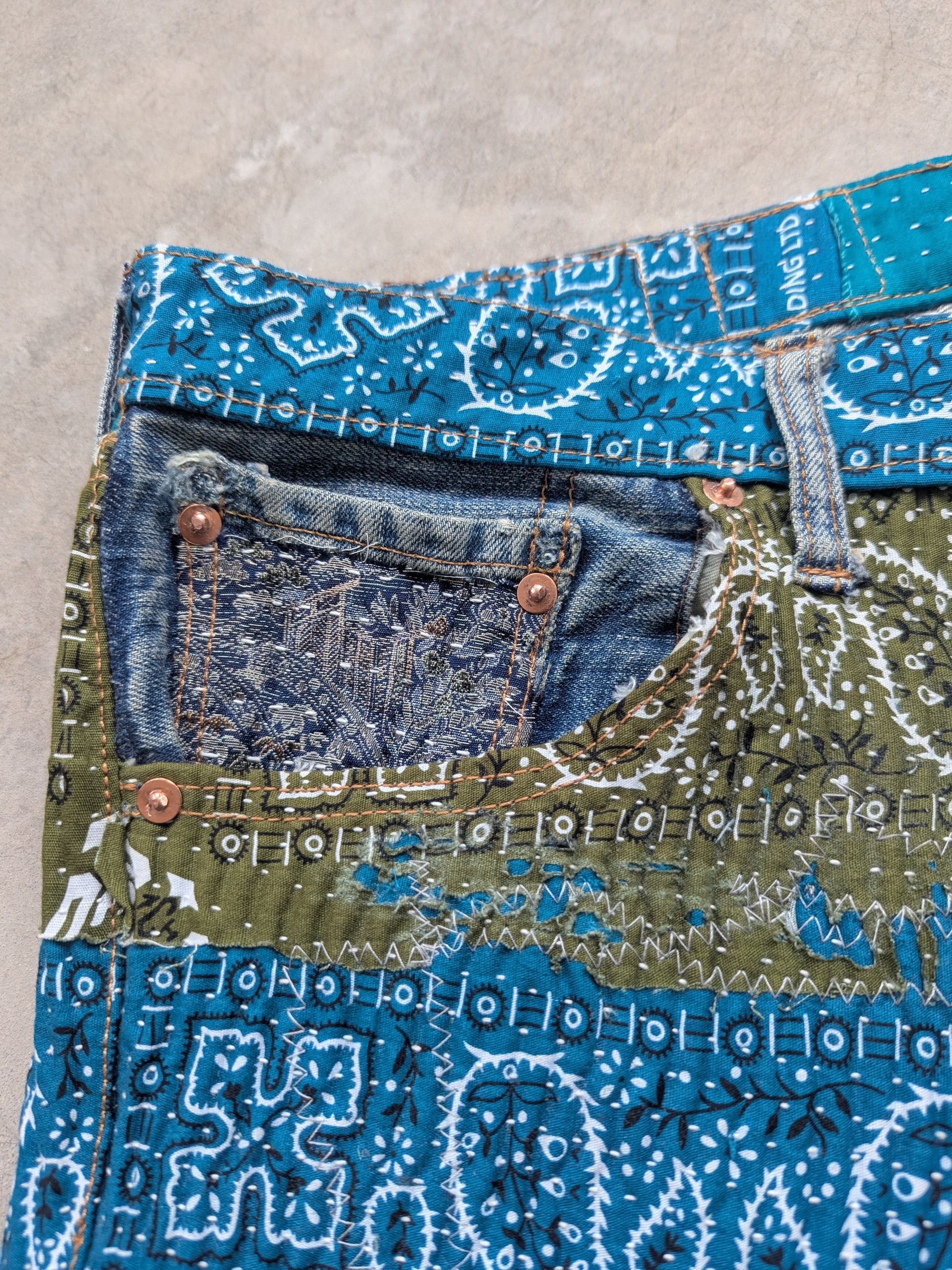 Levi's OFFER TODAY 🔥 Vintage Levis 501 Inspired Proleta Re Art Size US 35 - 12 Thumbnail