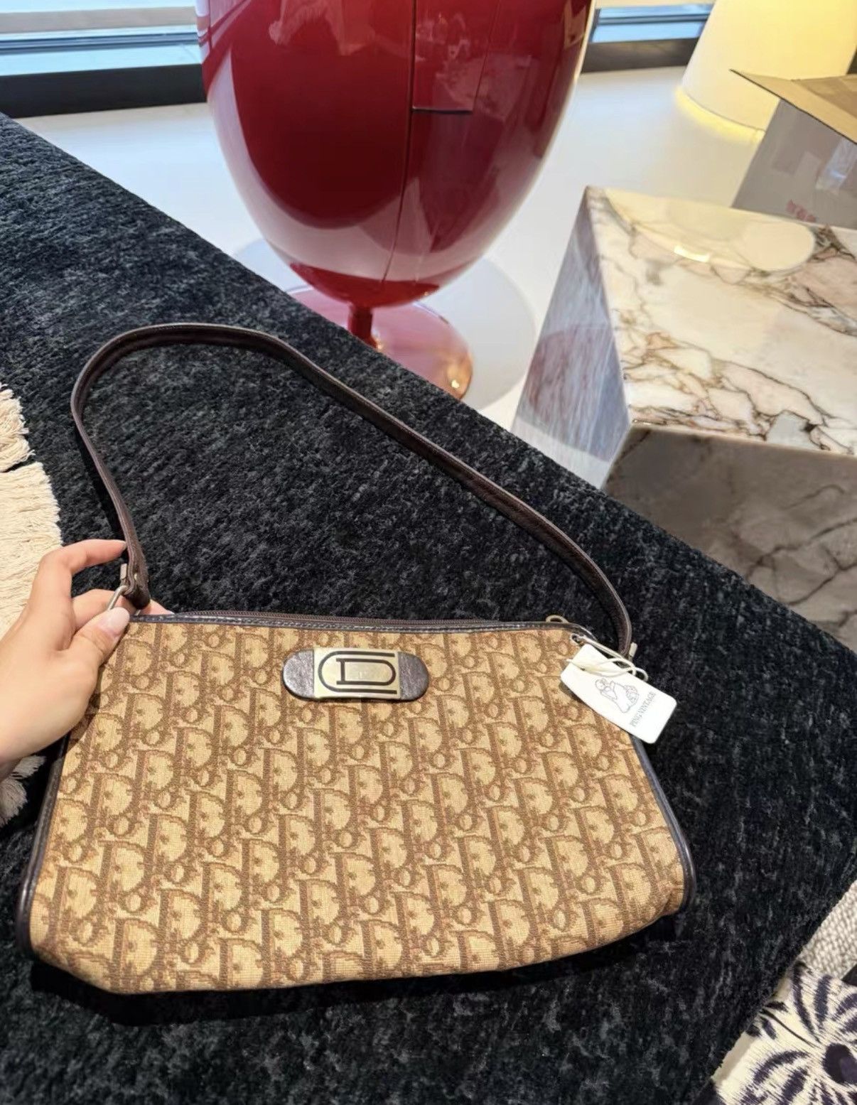 Dior Dior Vintage Brown Monogram Envelope Shoulder Bag J36 Size ONE SIZE - 1 Thumbnail