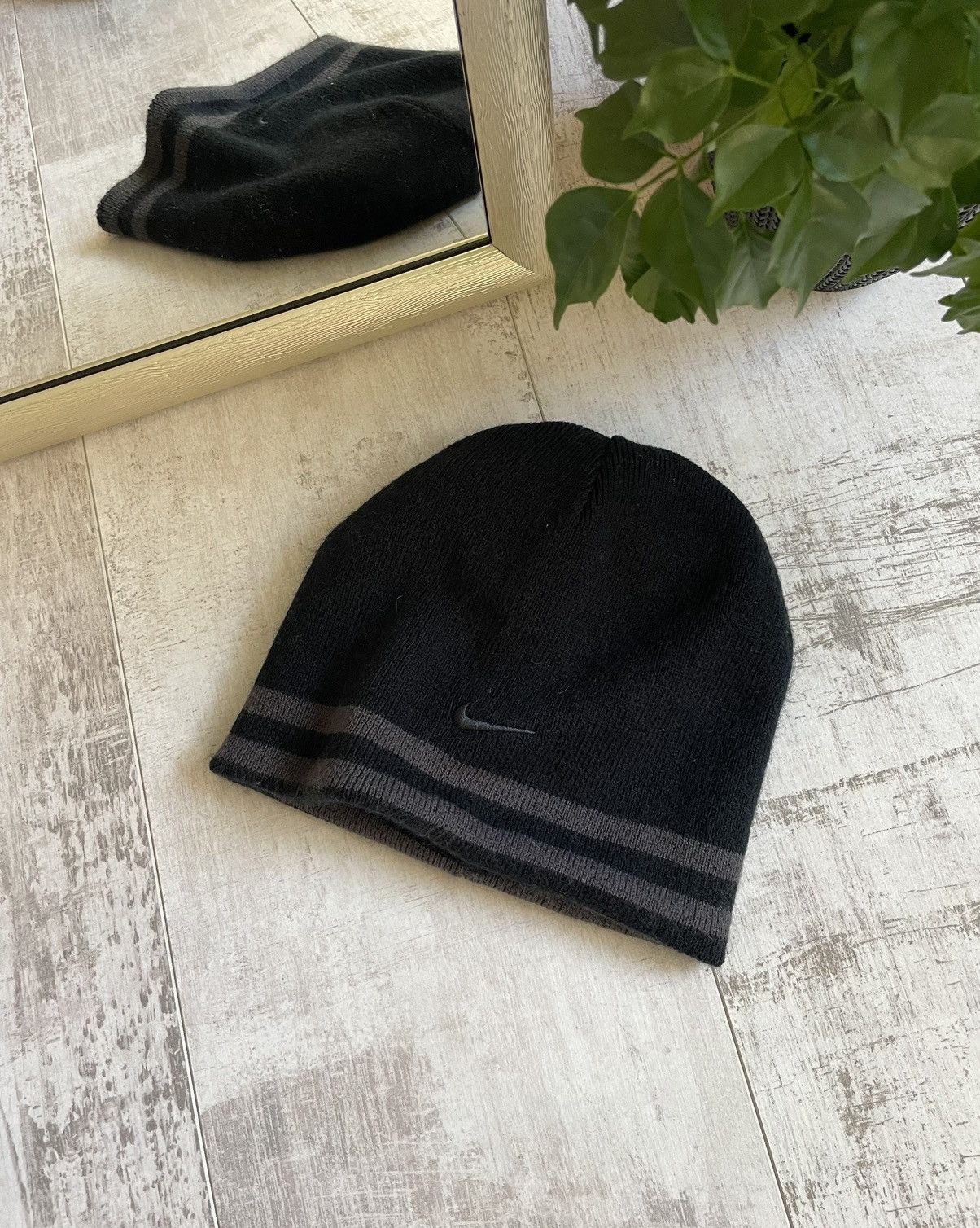 Nike × Vintage Nike 90’s Hats Vintage Y2K 2/1 Black/Brey Swoosh Size ONE SIZE - 1 Thumbnail