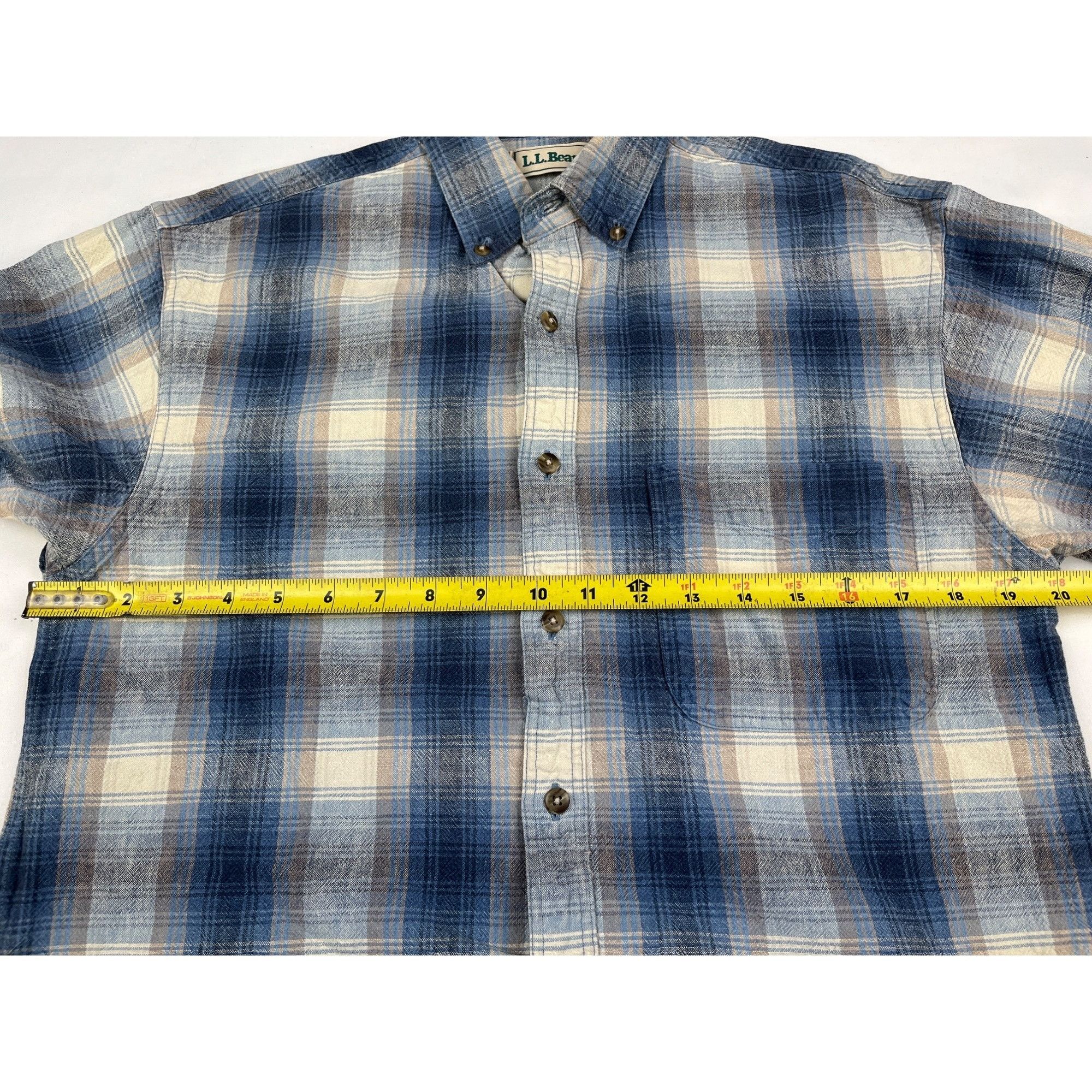 L.L. Bean L.L.Bean Men's Blue Plaid Shirt/Button Up Sz SM SKU 4476 Size US S / EU 44-46 / 1 - 6 Thumbnail
