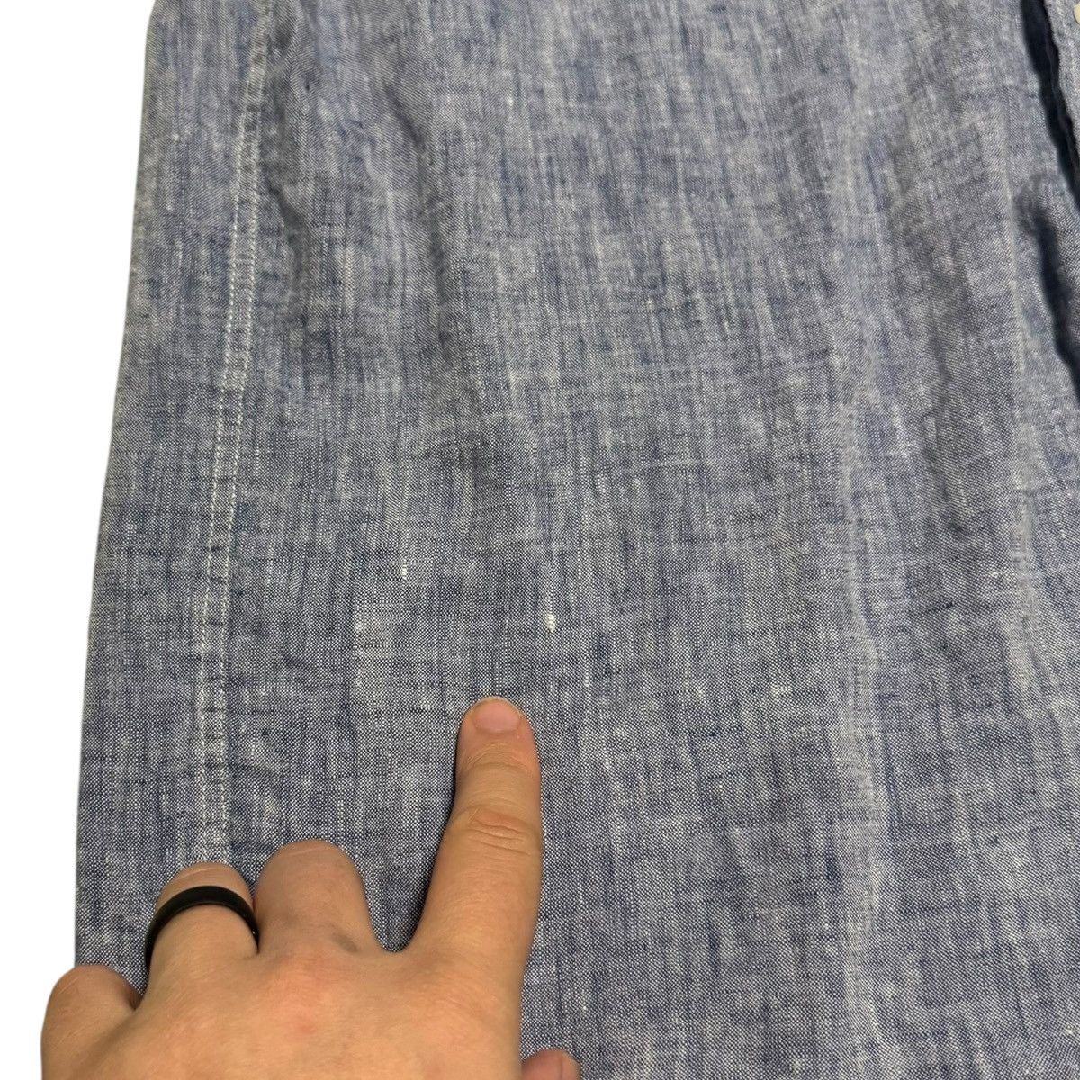 UNTUCKit UNTUCKit Blue Collared Button Up Short Sleeve Shirt Men's L Size US L / EU 52-54 / 3 - 3 Thumbnail