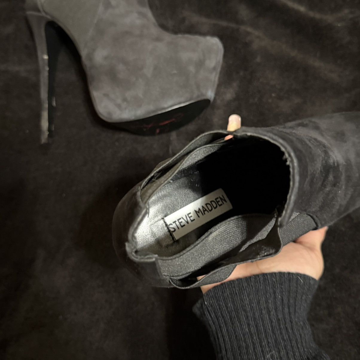 Steve Madden Black Suede Steve Madden platform heels Size US 8 / IT 38 - 3 Thumbnail
