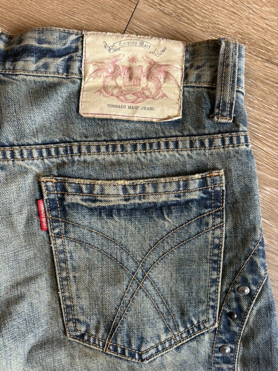 Tornado Mart Tornado Mart Archive Studded Distressed Zip-Flare Denim Size 30" / US 8 / IT 44 - 5 Thumbnail
