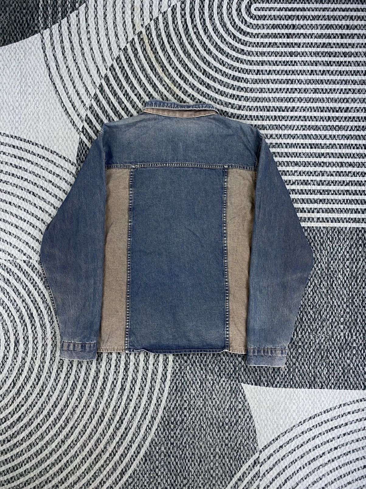 Japanese Brand Vtg Japanese Fashion Two Block Denim Button Up Jacket Size US M / EU 48-50 / 2 - 2 Thumbnail