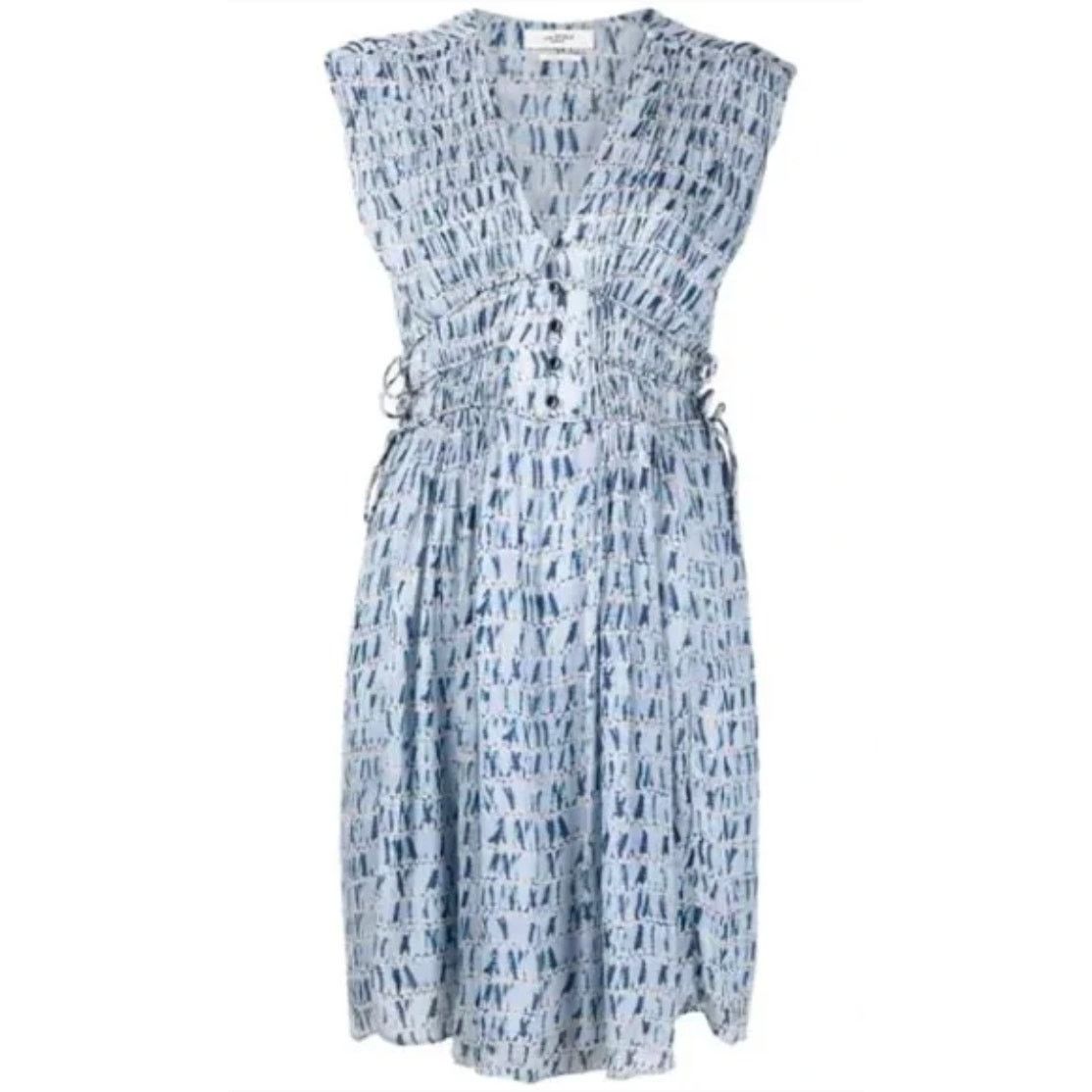 Isabel Marant Isabel Marant Étoile Segun Tie-Waist Mini Dress Women's 8 Size M / US 6-8 / IT 42-44 - 1 Thumbnail