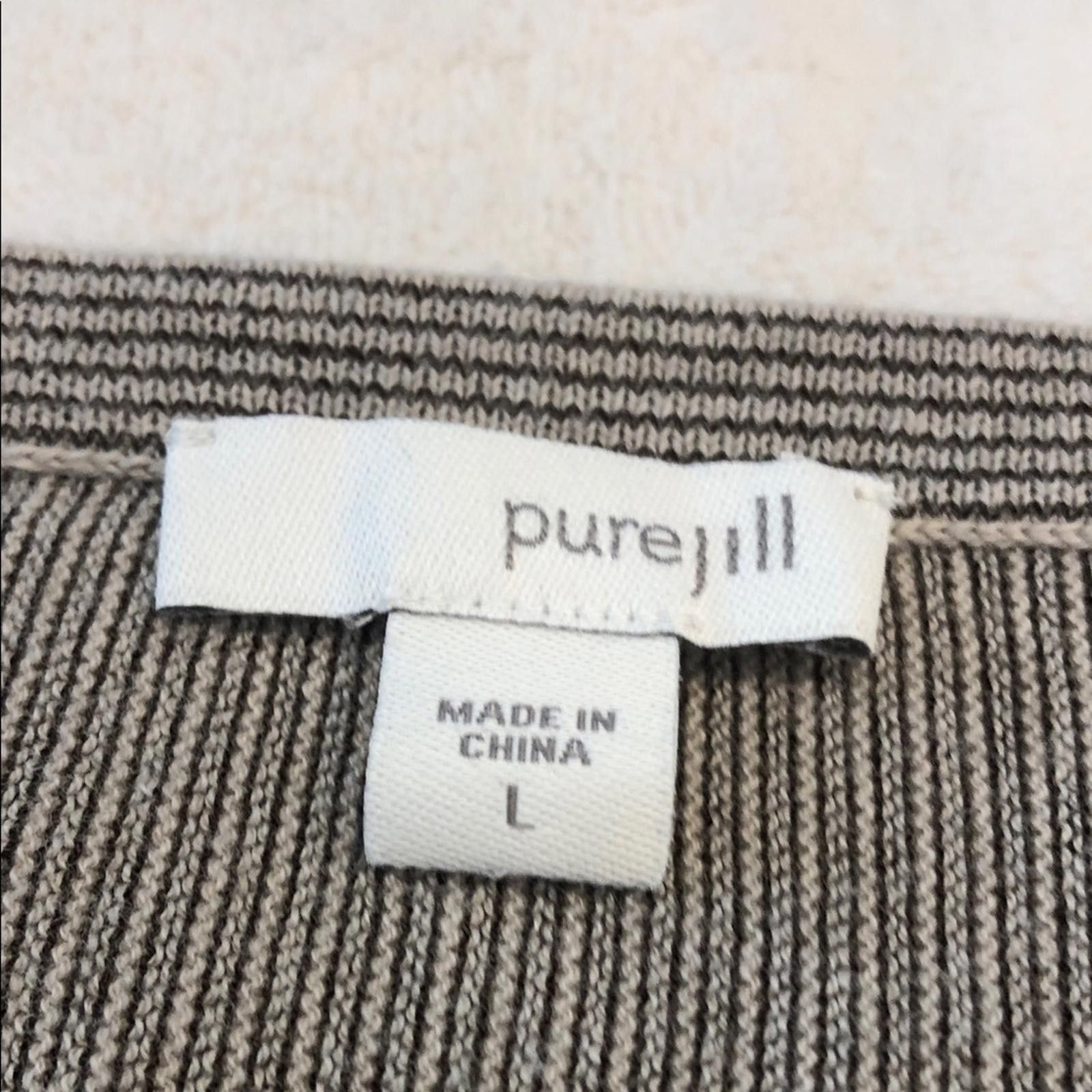 Other Pure Jill Striped midi sweater dress cream black SZ LG Size L / US 10 / IT 46 - 5 Thumbnail