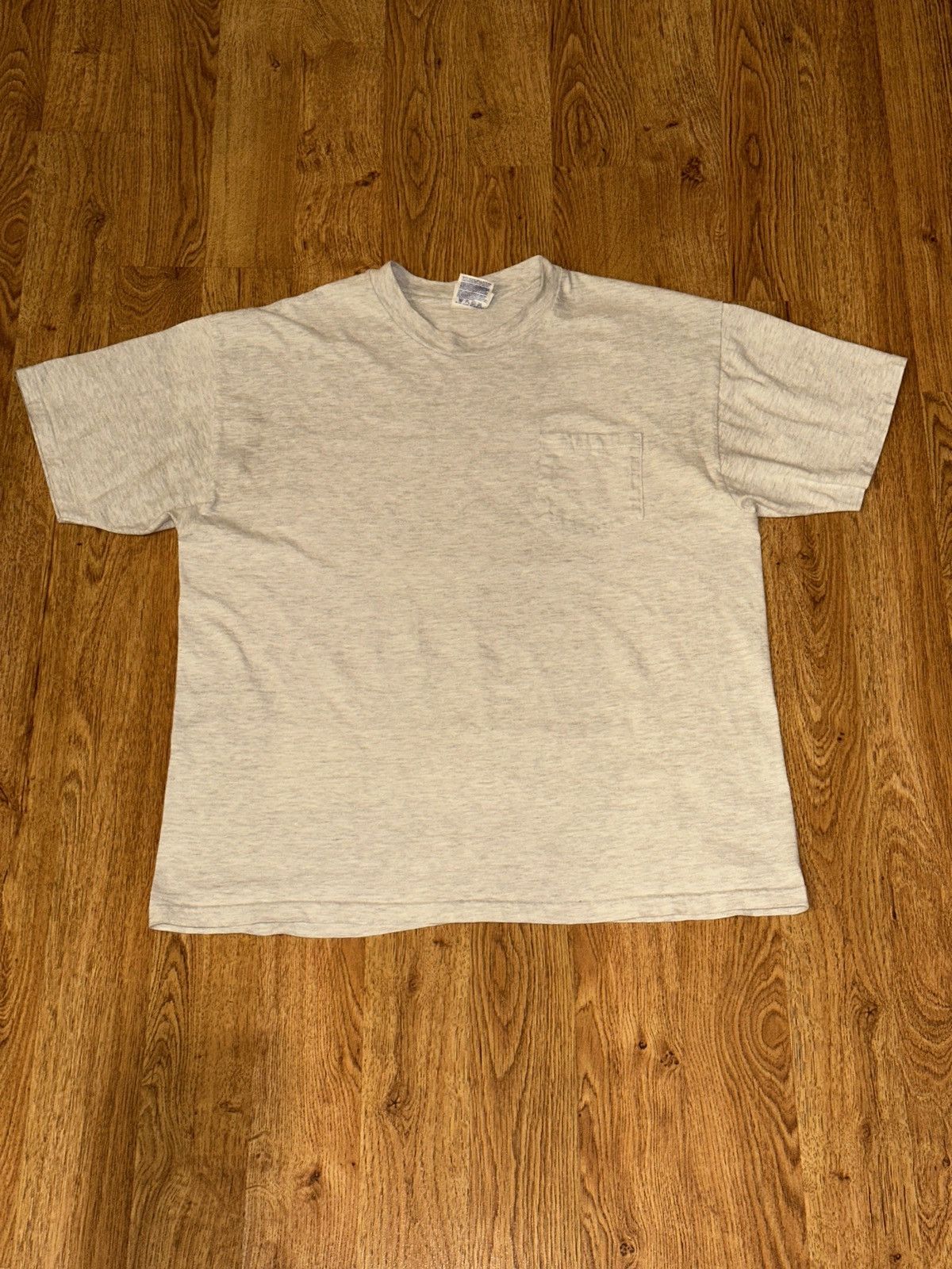 Vintage Single Stitch Vtg HANES Heather Gray Blank Pocket Tee XL Size US XL / EU 56 / 4 - 6 Thumbnail