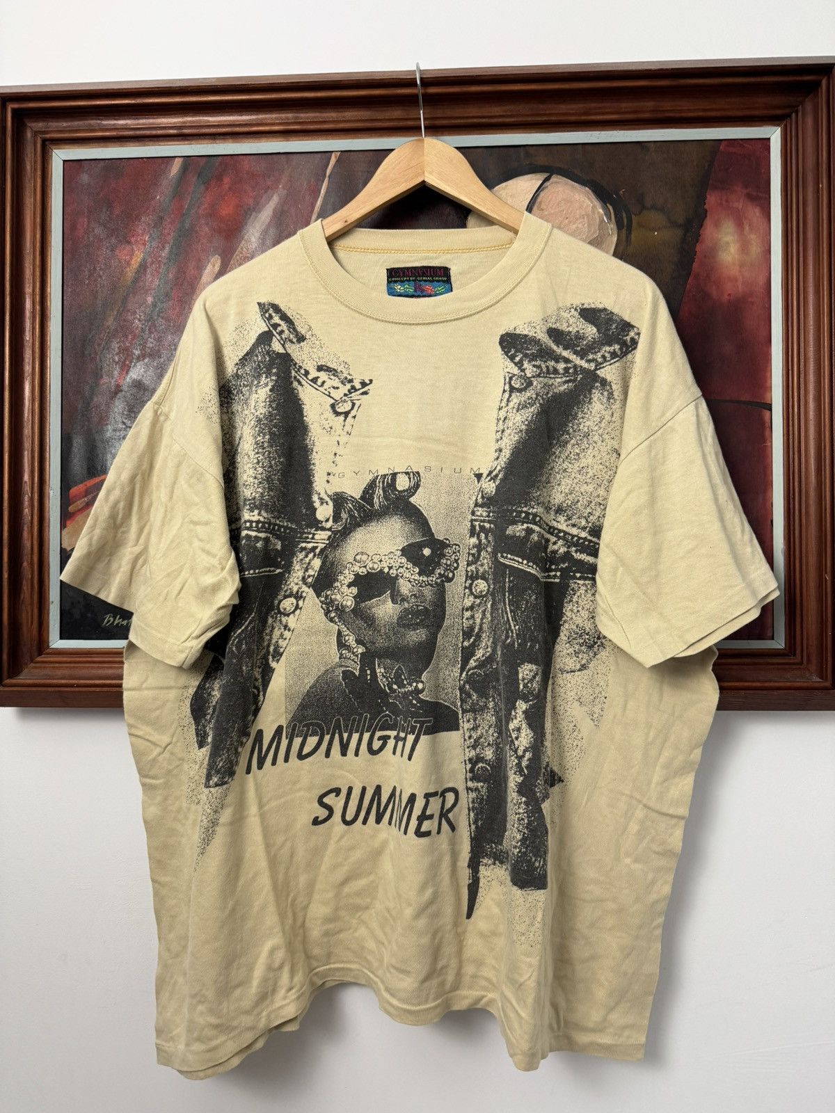 Vintage Vintage 90s Single Stitch Printed Tee Midnight Summer Beige Size US XL / EU 56 / 4 - 1 Thumbnail