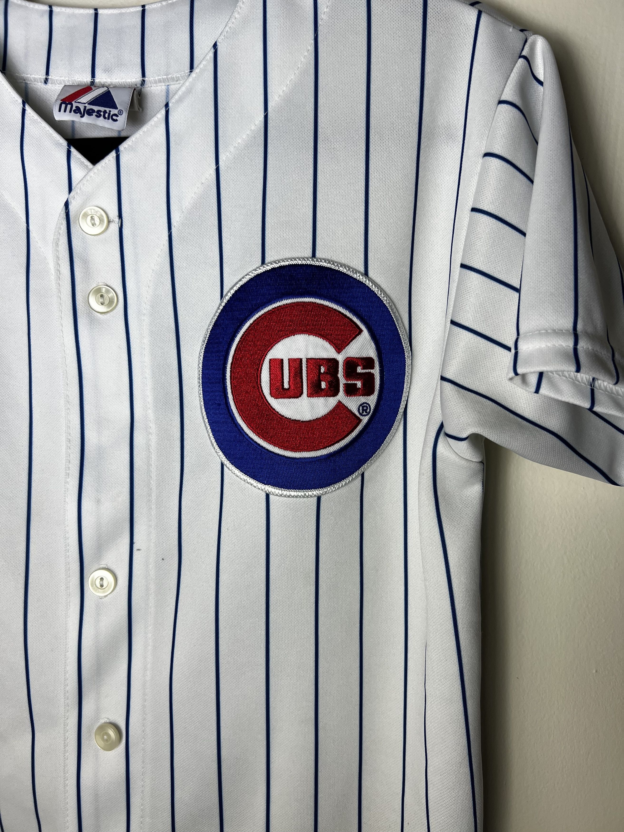 Majestic Vintage Chicago Cubs Soto 18 Striped Short Sleeve Button Up Size US L / EU 52-54 / 3 - 2 Thumbnail