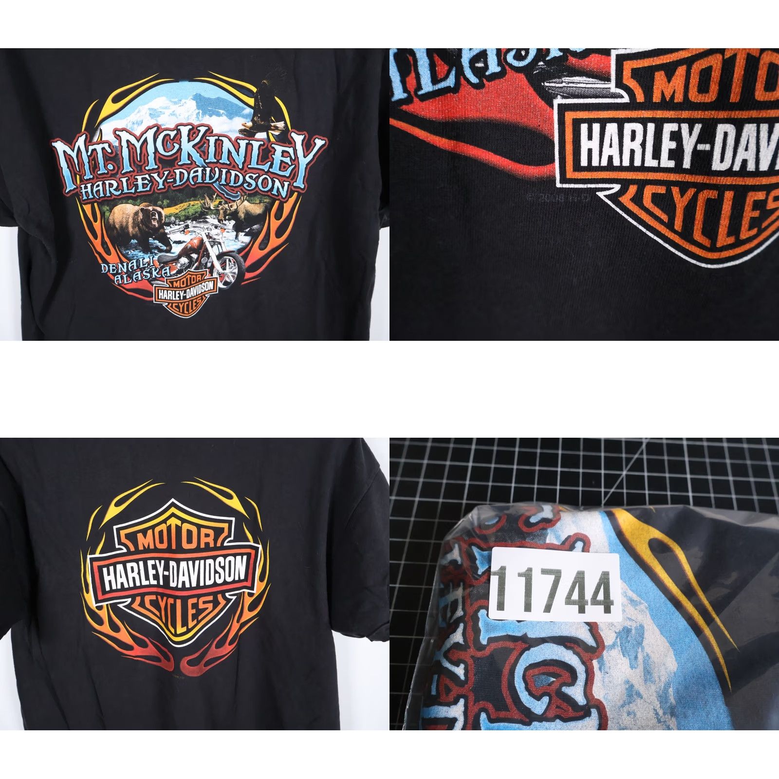 Harley Davidson Harley-Davidson T-Shirt Men's Large Black Denali Alaska Mt. McKinley Flames Y2K Size US L / EU 52-54 / 3 - 8 Thumbnail