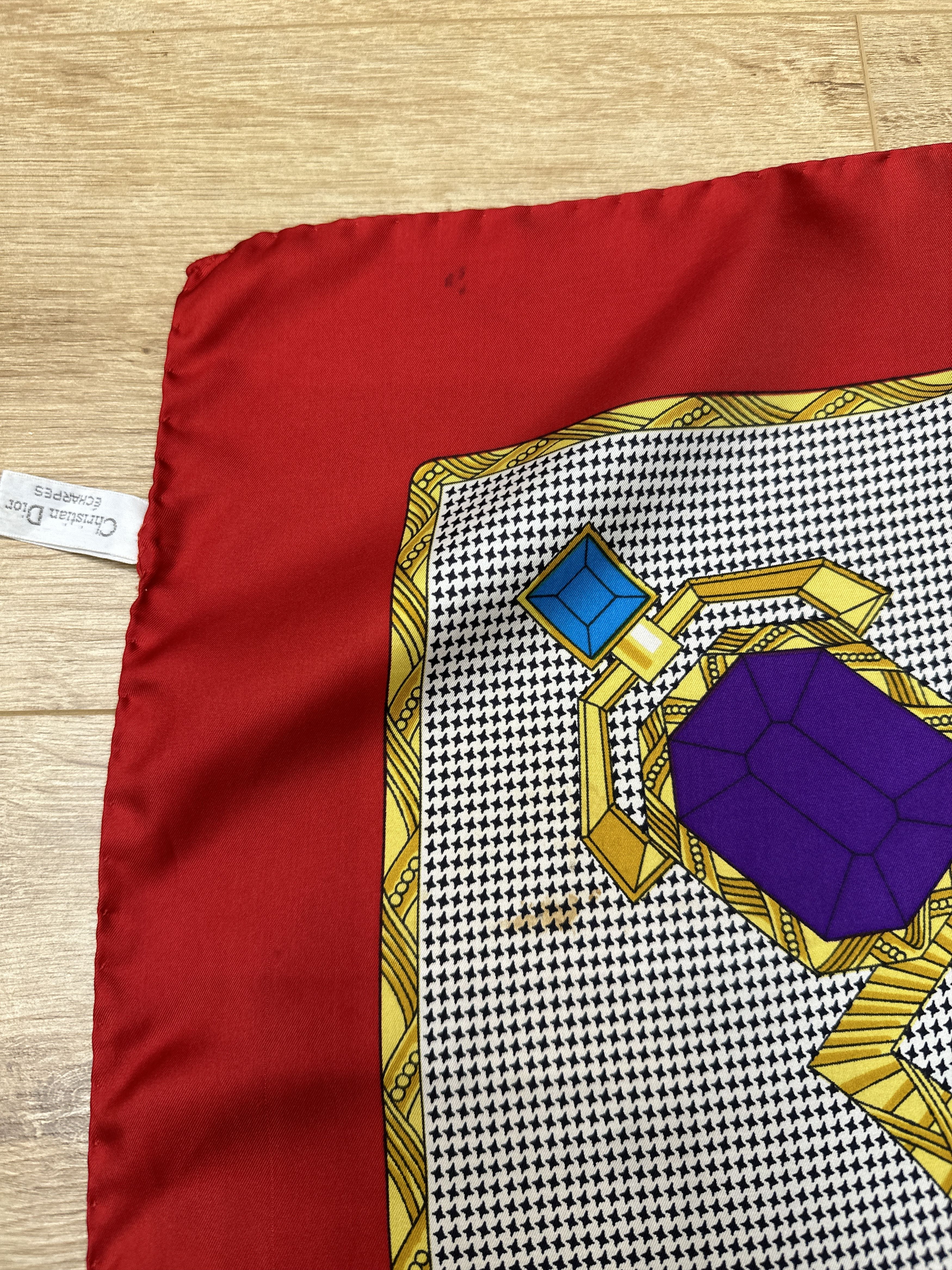 Chanel Christian Dior Jewel CD Logo Silk Scarf 87x85 Archive 2000s Size ONE SIZE - 6 Thumbnail