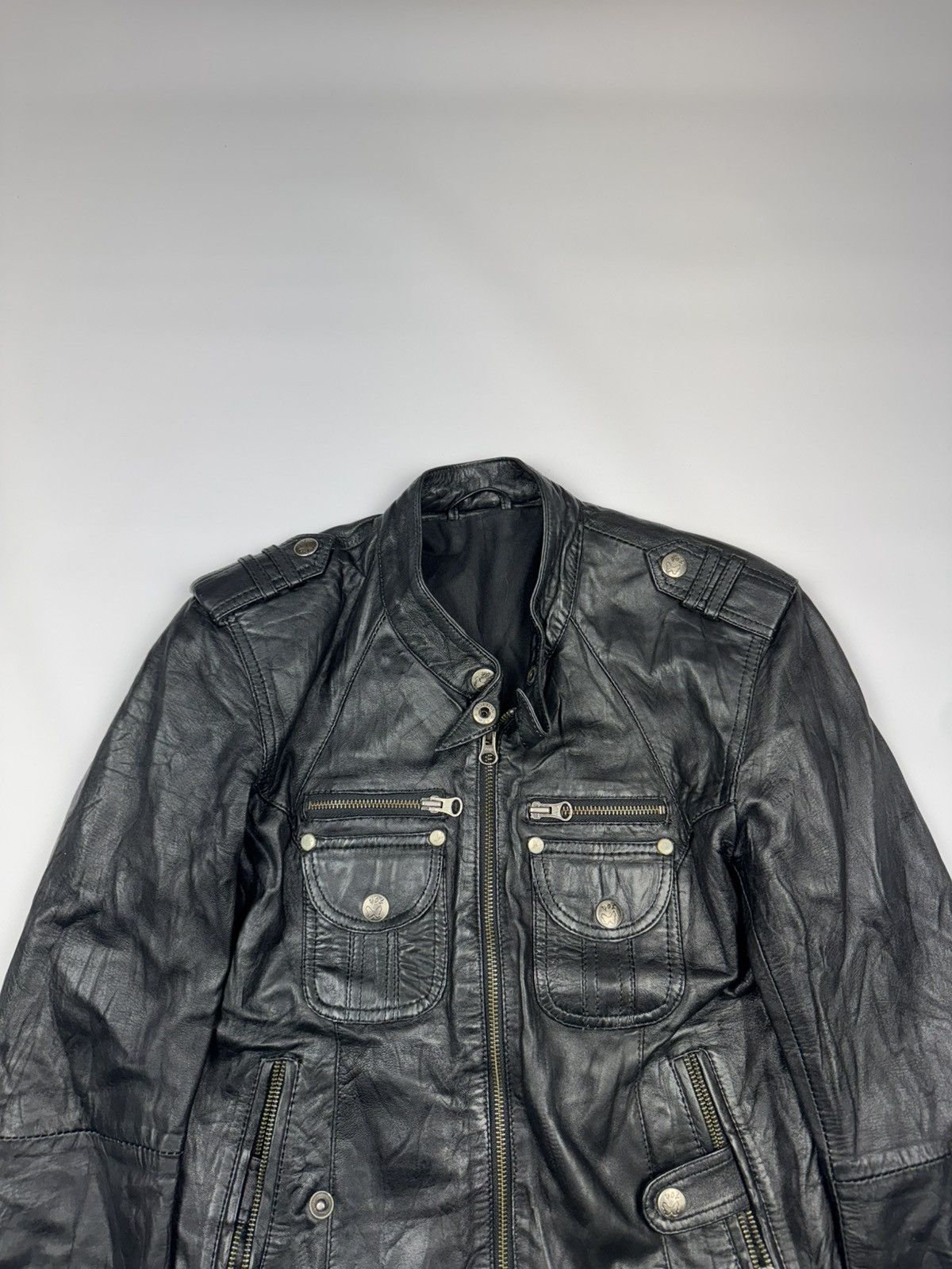 If Six Was Nine Vintage If Six Was Nine Style Woman's Biker Leather Jacket Size XS / US 0-2 / IT 36-38 - 2 Thumbnail