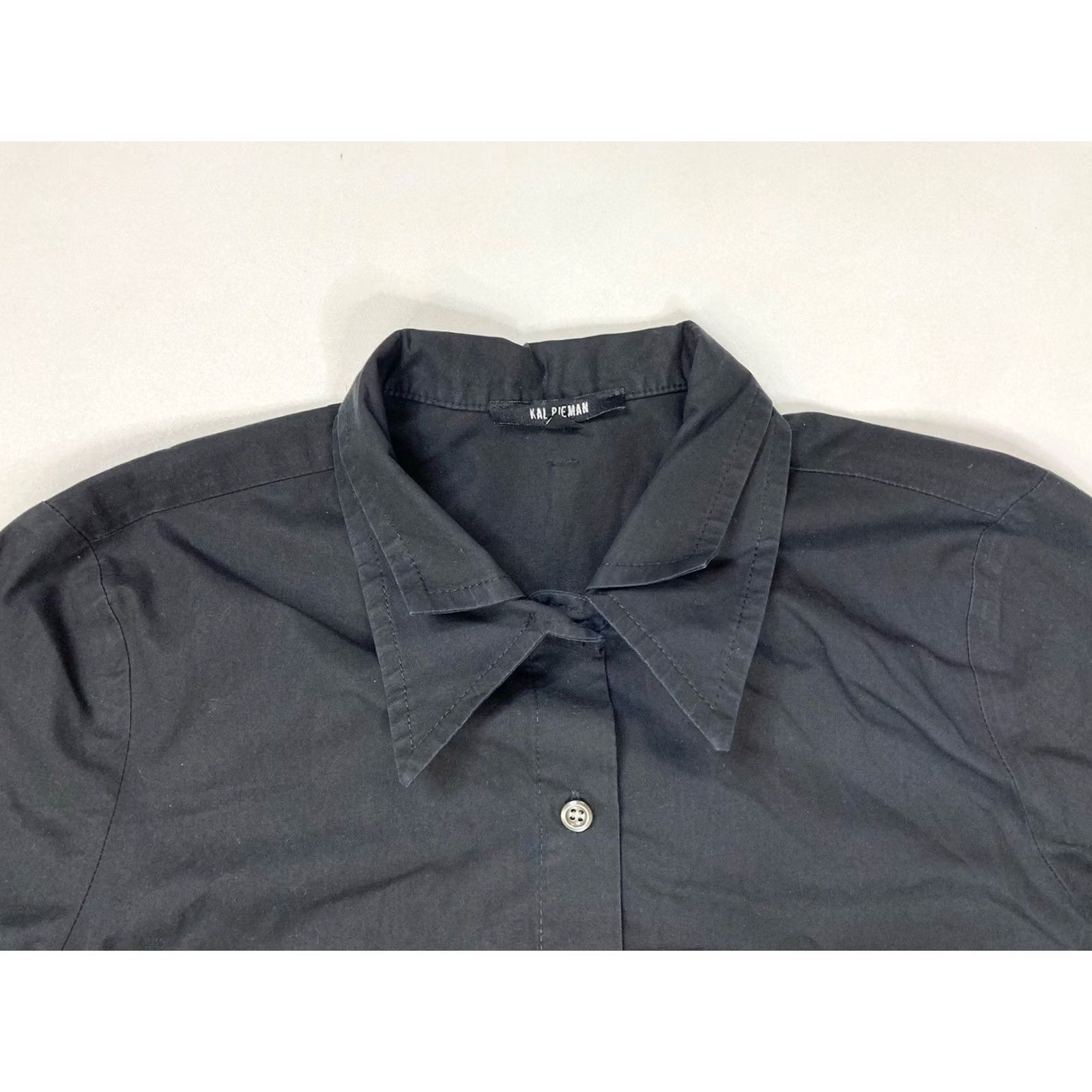 Doublet Kal Reiman Button Up Shirt Dress Women 4 Short Sleeve Collared Pockets Midi Dress Black Cotton Shirt Dress Womens Regular Size 4 Size S / US 4 / IT 40 - 2 Thumbnail