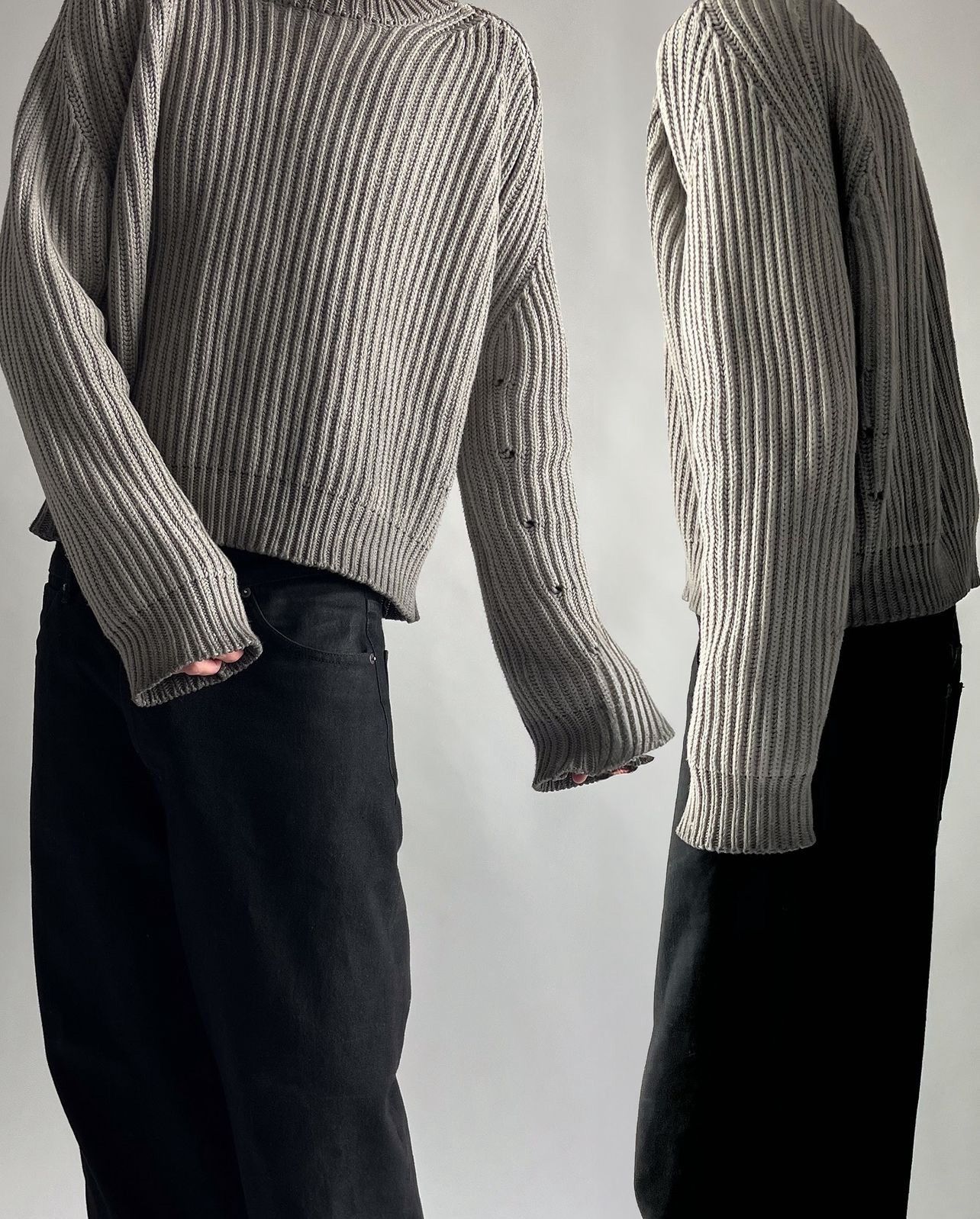 K-two Studios Dyed Fisherman Knit V2 “Reverse Charcoal K-two Studios Dyed Fisherman Knit V2 “Reverse Charcoal