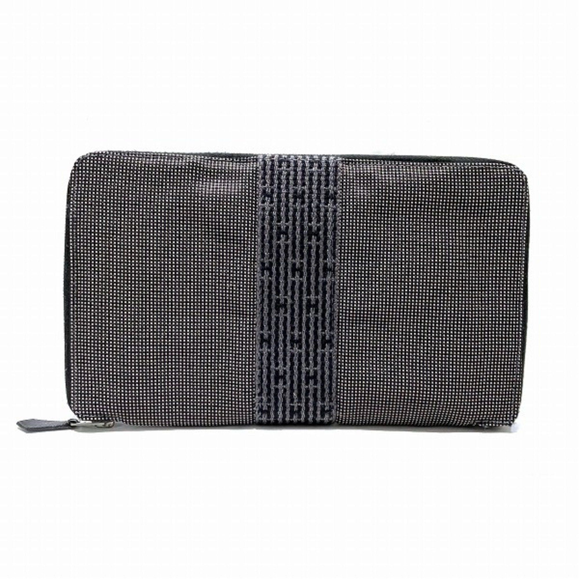 image of Hermes Ale Line Perth Gm Passport Case Long Wallet Men's in Grey