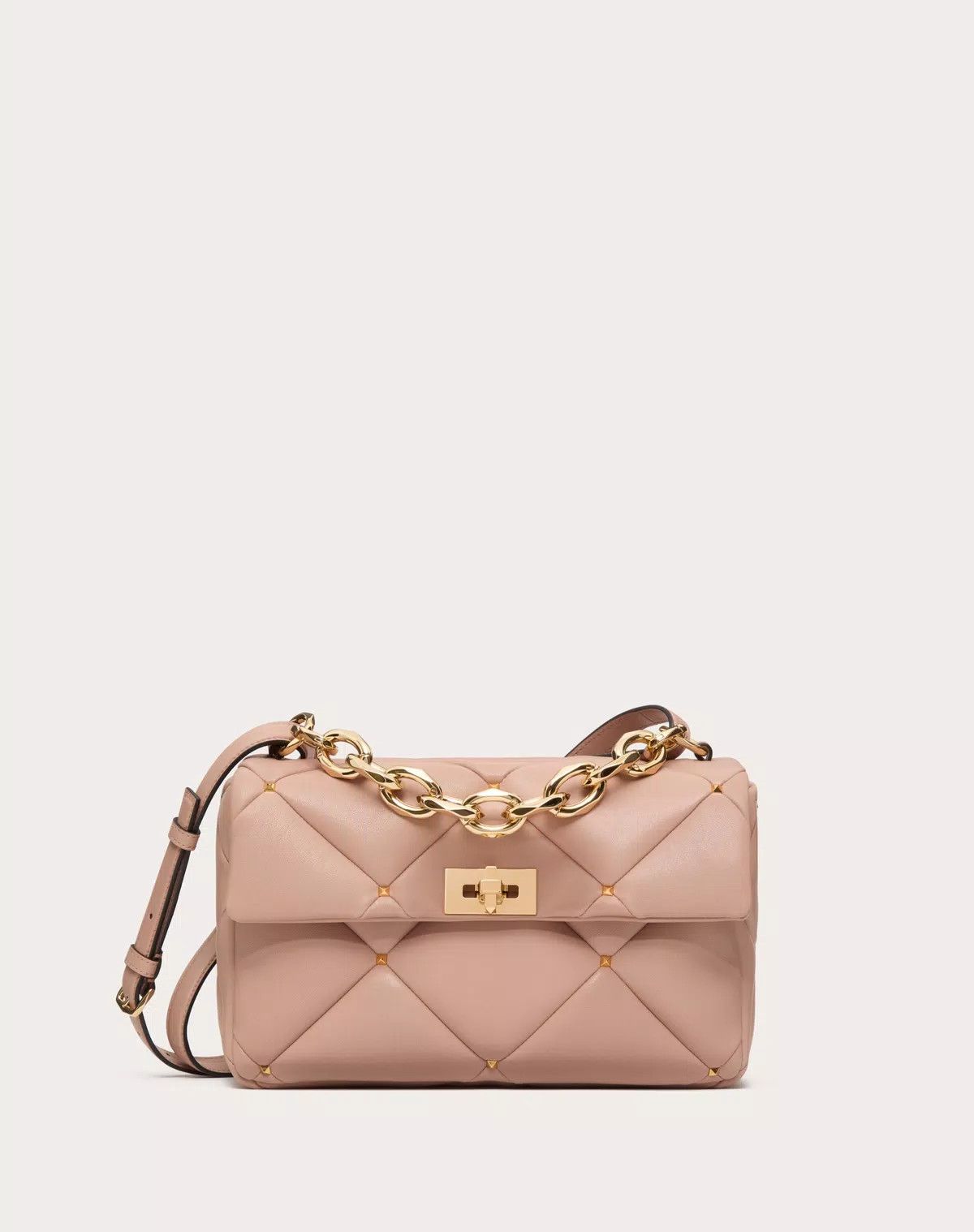 Valentino oc11z0725 Size:OS/Stud Bag In Nappa Patchwork in Light Pink Size ONE SIZE - 1 Thumbnail