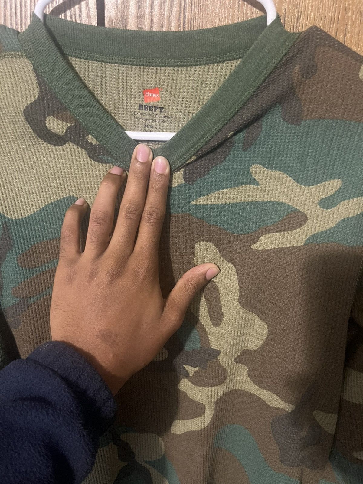 Supreme Hanes Thermal Crew (1 Pack) FW19 Woodland Camo Men's