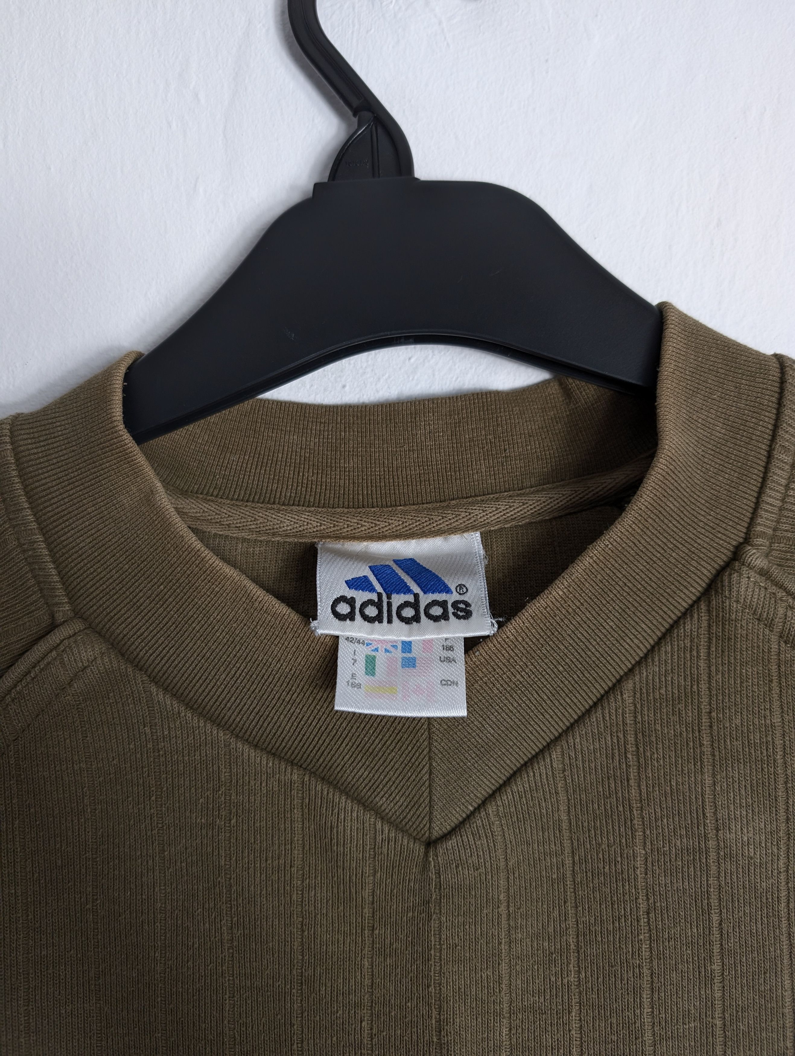Adidas × Vintage Vintage 90's Adidas Boxy Sweatshirt Khaki Brown y2k Size US L / EU 52-54 / 3 - 3 Thumbnail
