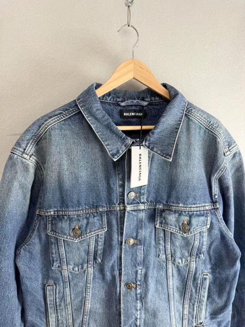 Balenciaga Balenciaga Blue Logo Denim Jacket-2506 Size US L / EU 52-54 / 3 - 3 Thumbnail