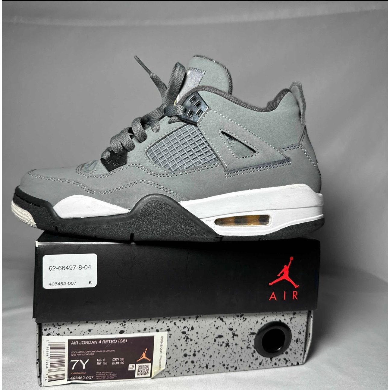 Jordan Brand × Nike Size 7 Nike Air Jordan 4 Retro GS Cool Grey 2019 Men's Shoes Size US 7 / EU 40 - 8 Thumbnail
