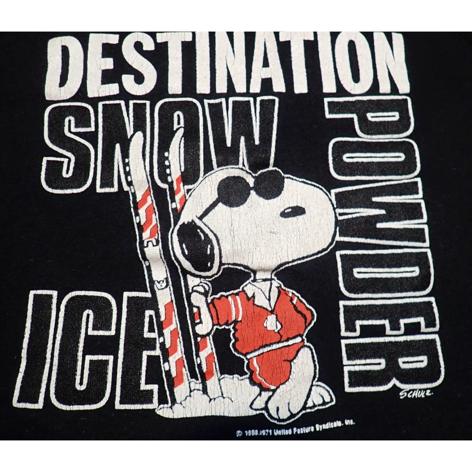 Peanuts Vintage 60s 70s Peanuts Snoopy Sweatshirt Sweatshirt Men’s Large Black Graphic Print Destination Snow Powder Ice Snow Ski Size US L / EU 52-54 / 3 - 2 Thumbnail