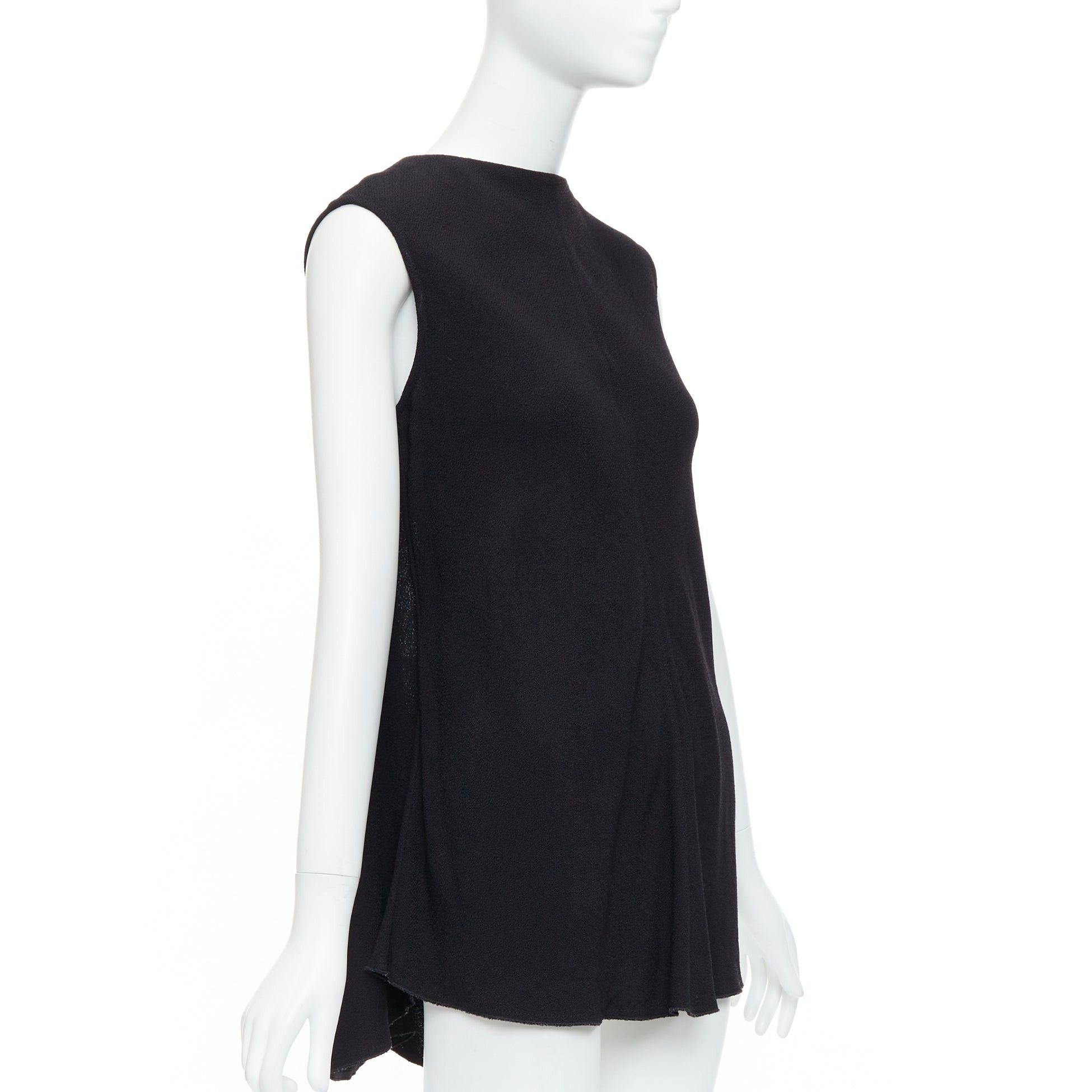 Victoria Beckham VICTORIA BECKHAM black drape backless inserted belt crew neck top Size ONE SIZE - 1 Thumbnail