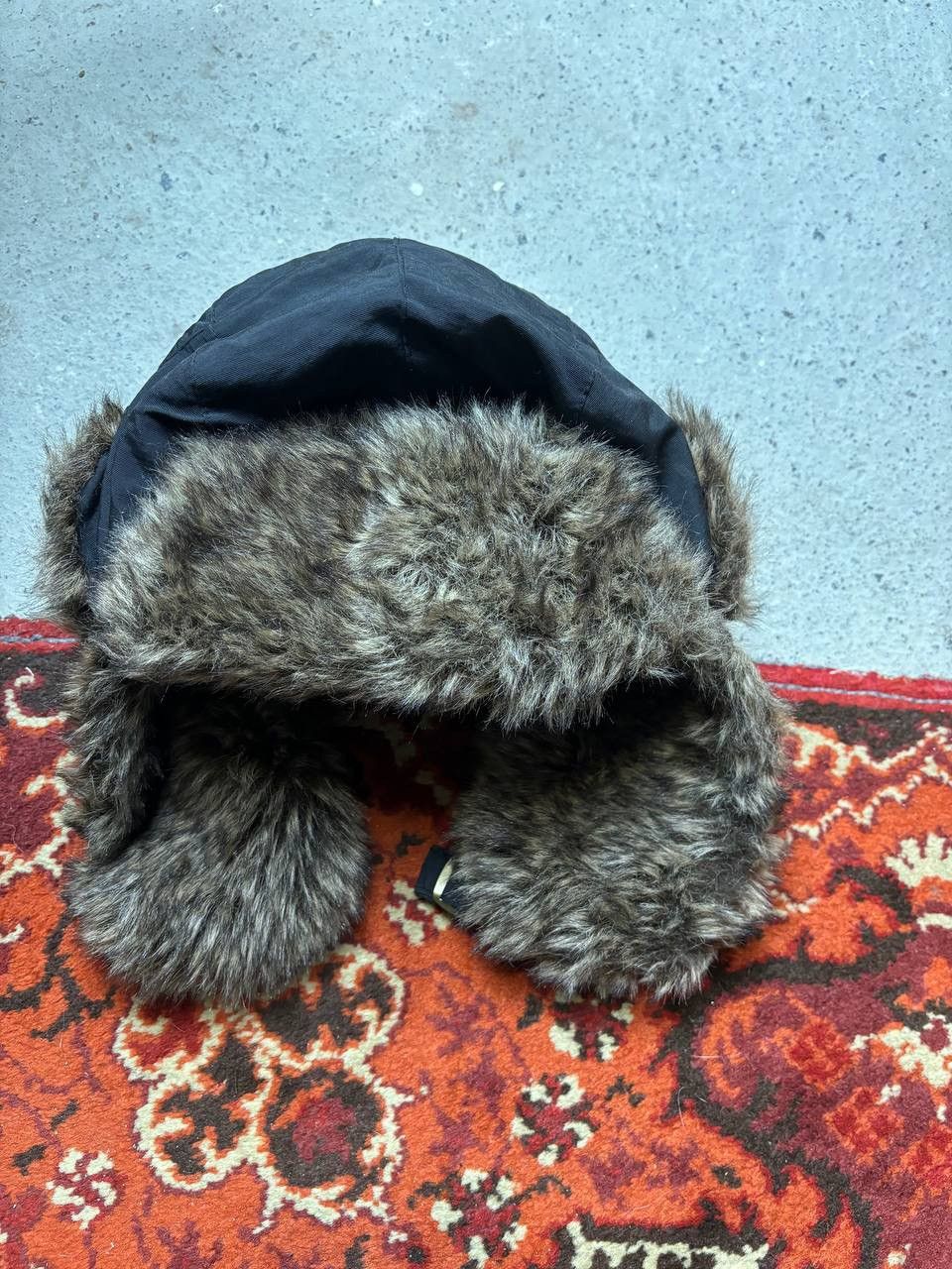 Hysteric Glamour × Vintage Vintage Y2K Japanese brand Ushanka nylon opium black fur Size ONE SIZE - 3 Thumbnail