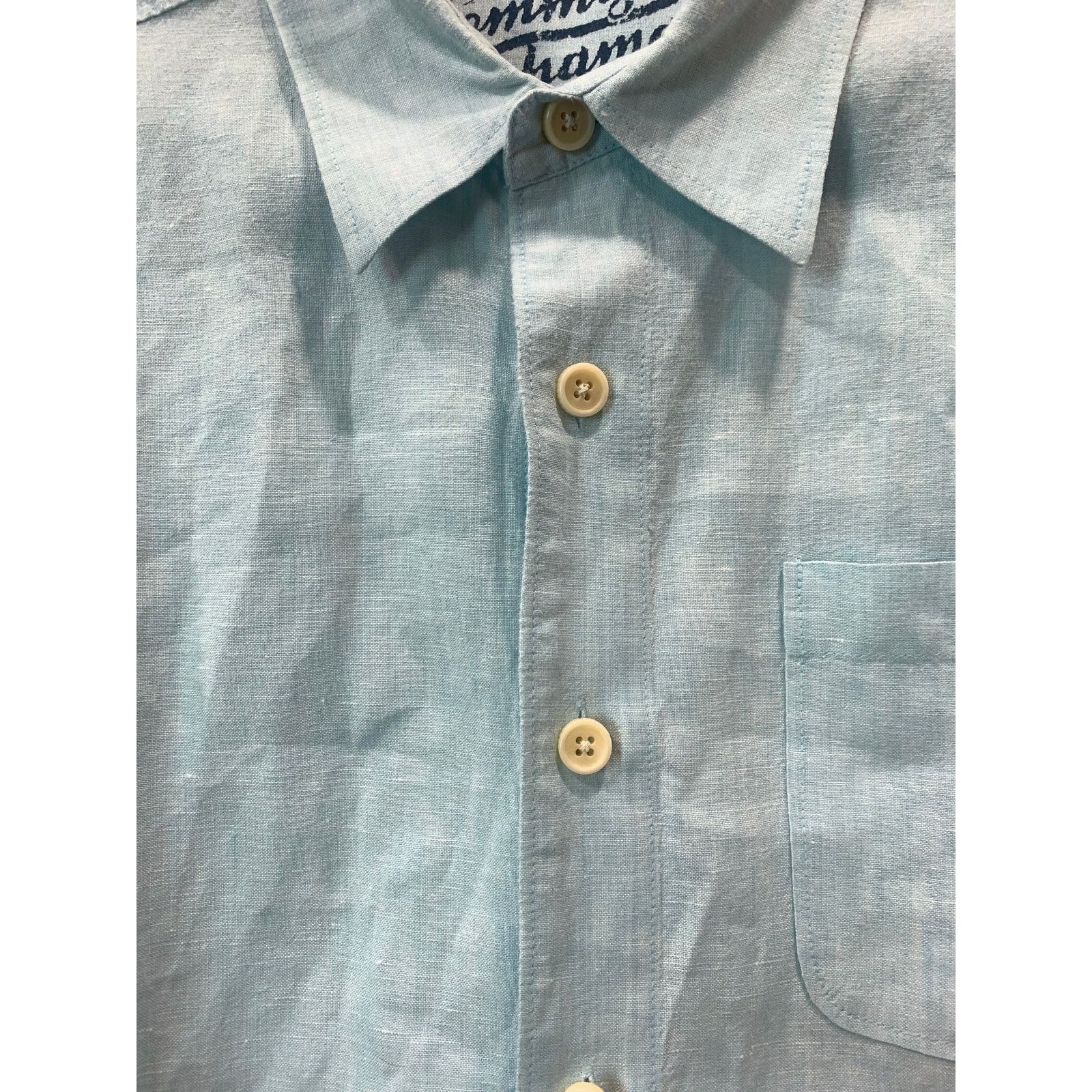 Tommy Bahama Tommy Bahama Relax Button Down Light Blue LINEN Shirt | XL Size US XL / EU 56 / 4 - 5 Thumbnail